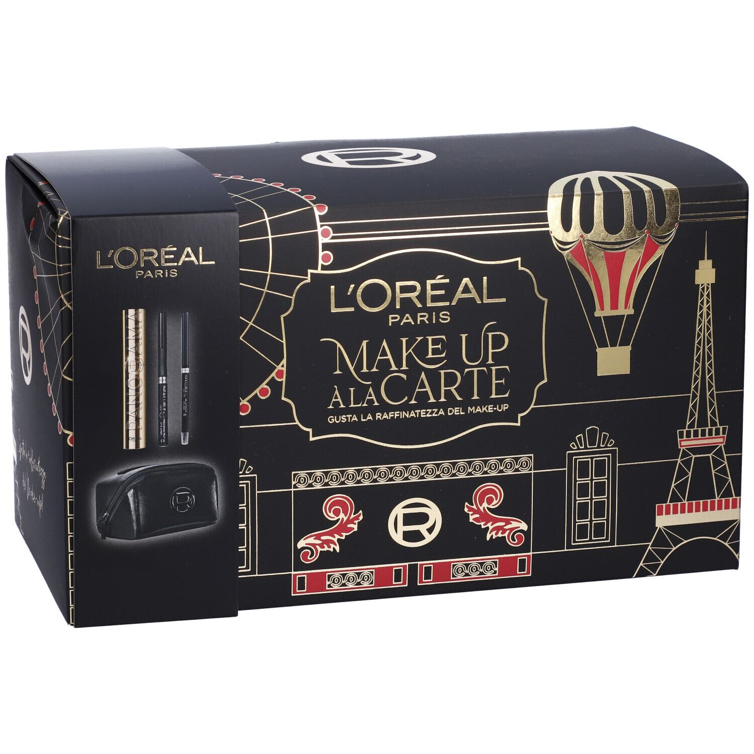 L´Oreal Paris Set Make-Up À La Carte Mascara + Eyeliner Nero + Matita Occhi Automatica con Beauty Bag in Omaggio