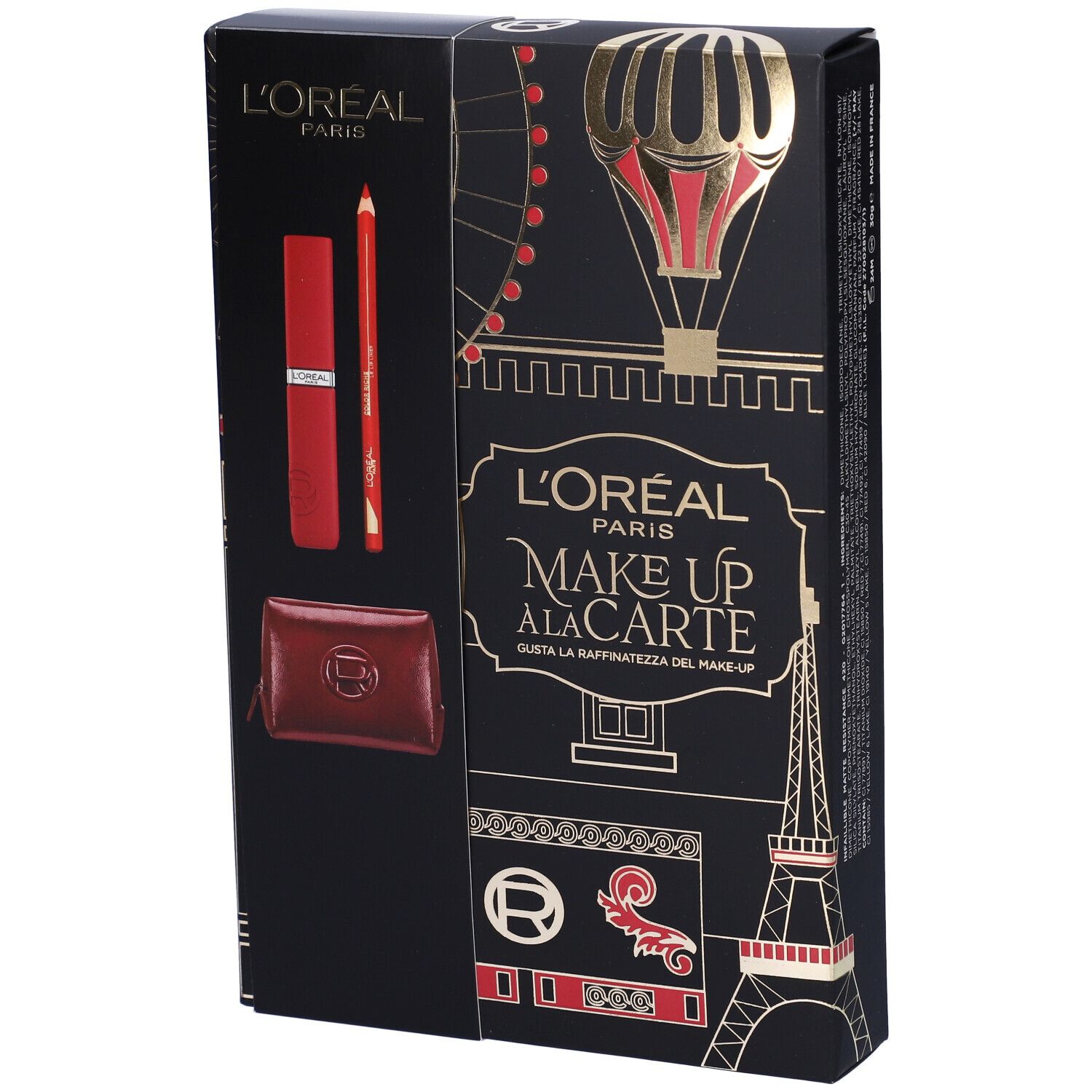 L´Oreal Paris Set Make-Up À La Carte Rossetto Liquido Rosso + Matita Labbra Rossa con Pochette in Omaggio