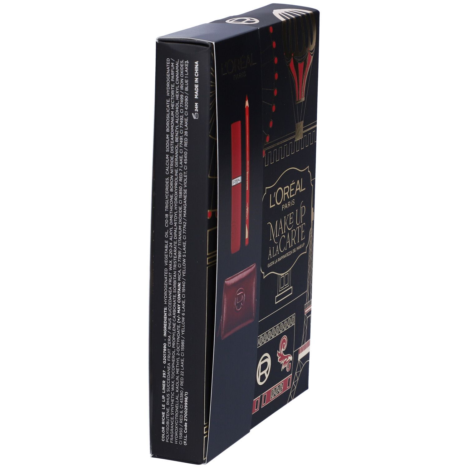 L´Oreal Paris Set Make-Up À La Carte Rossetto Liquido Rosso + Matita Labbra Rossa con Pochette in Omaggio