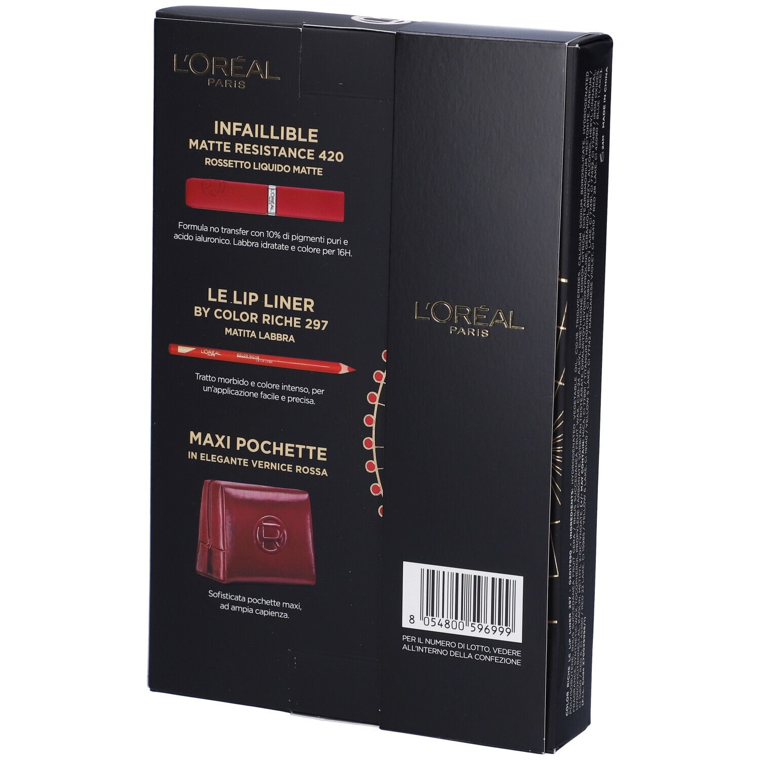 L´Oreal Paris Set Make-Up À La Carte Rossetto Liquido Rosso + Matita Labbra Rossa con Pochette in Omaggio