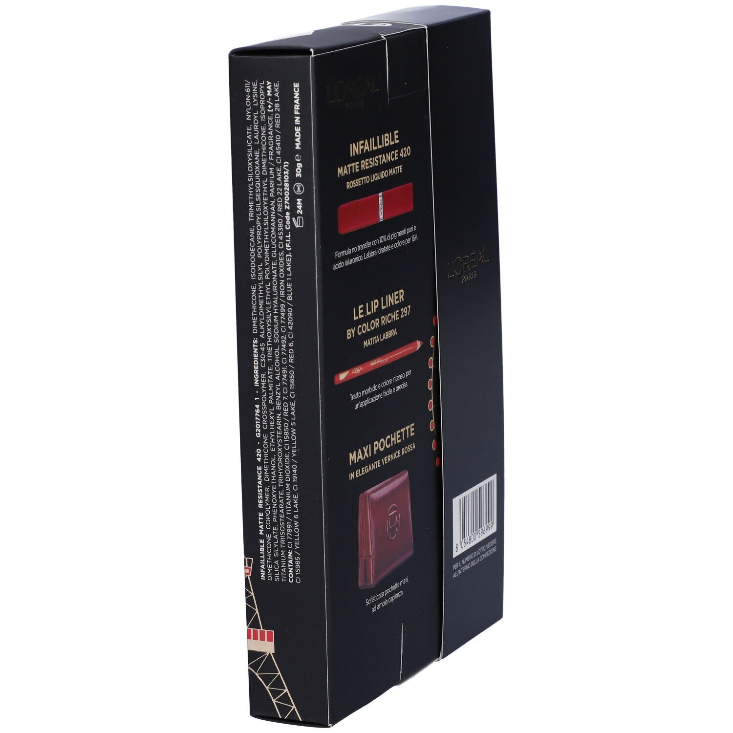 L´Oreal Paris Set Make-Up À La Carte Rossetto Liquido Rosso + Matita Labbra Rossa con Pochette in Omaggio