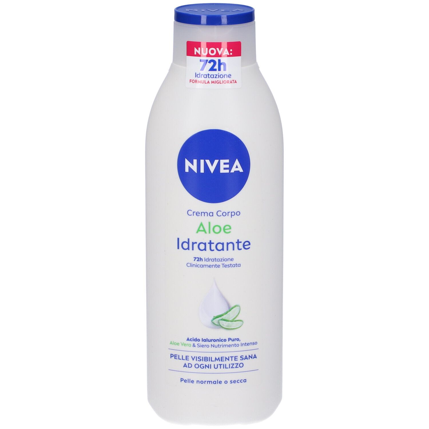 Nivea Crema Corpo Aloe Idratante 250 ml, Crema idratante corpo 72h per pelle secca o normale