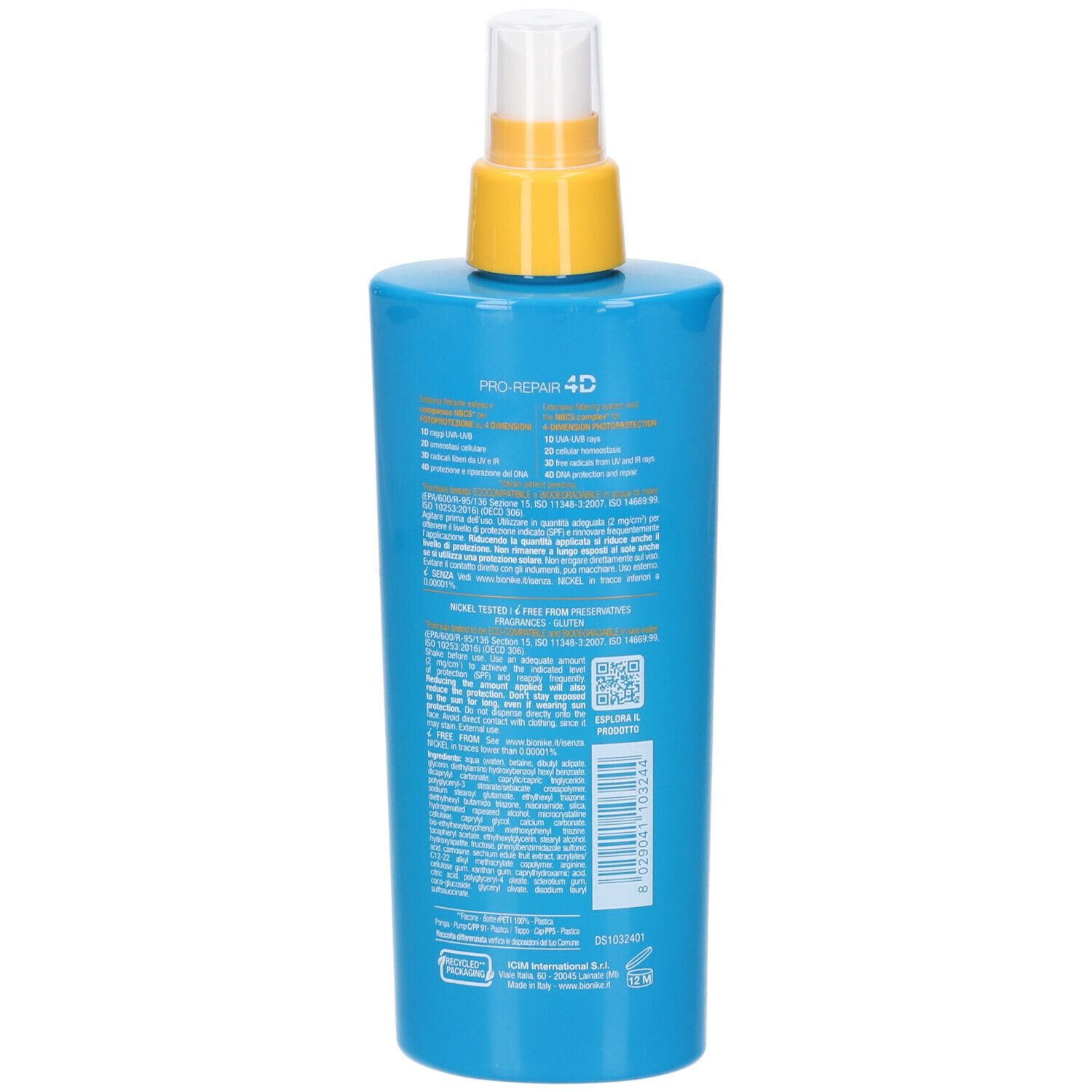 BioNike Defence Sun Pro-Repair 4D SPF 15 Latte Spray Protezione Media