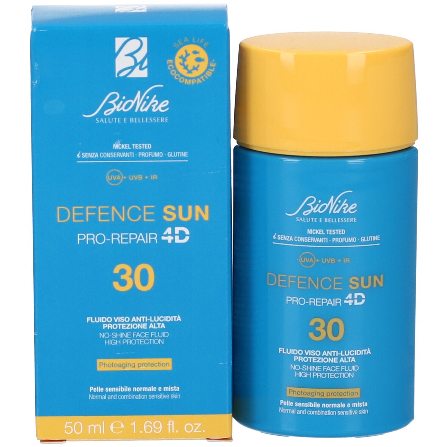 BioNike Defence Sun Pro-Repair 4D SPF 30 Fluido Viso Anti-Lucidità