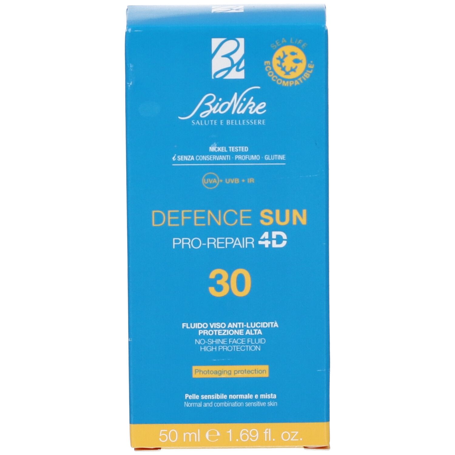 BioNike Defence Sun Pro-Repair 4D SPF 30 Fluido Viso Anti-Lucidità