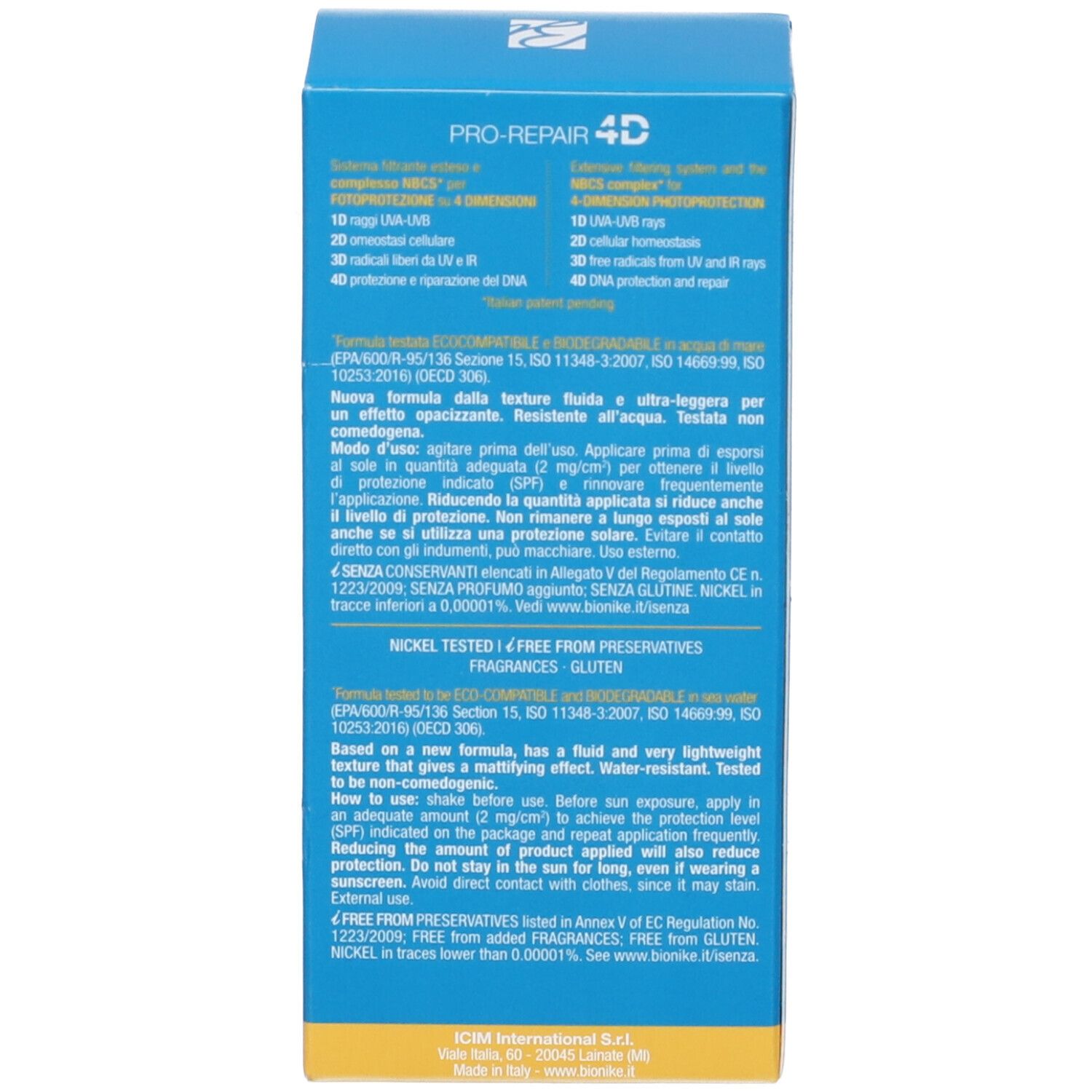 BioNike Defence Sun Pro-Repair 4D SPF 30 Fluido Viso Anti-Lucidità