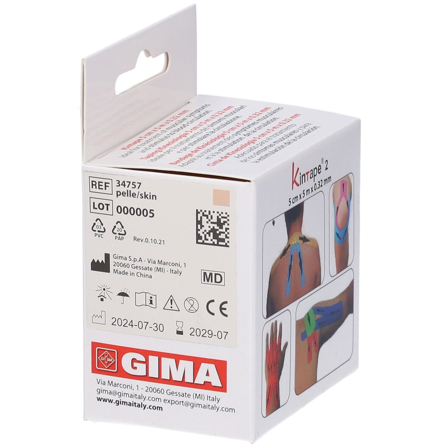 GIMA Taping Pro Kinesiologia 5 M X 5 Cm - Pelle
