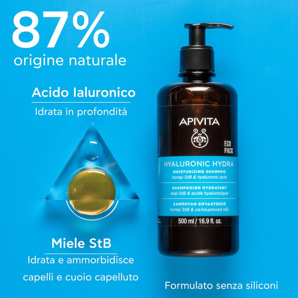 Apivita Hyaluronic Hydra Shampoo Idratante Ecopack 500ml