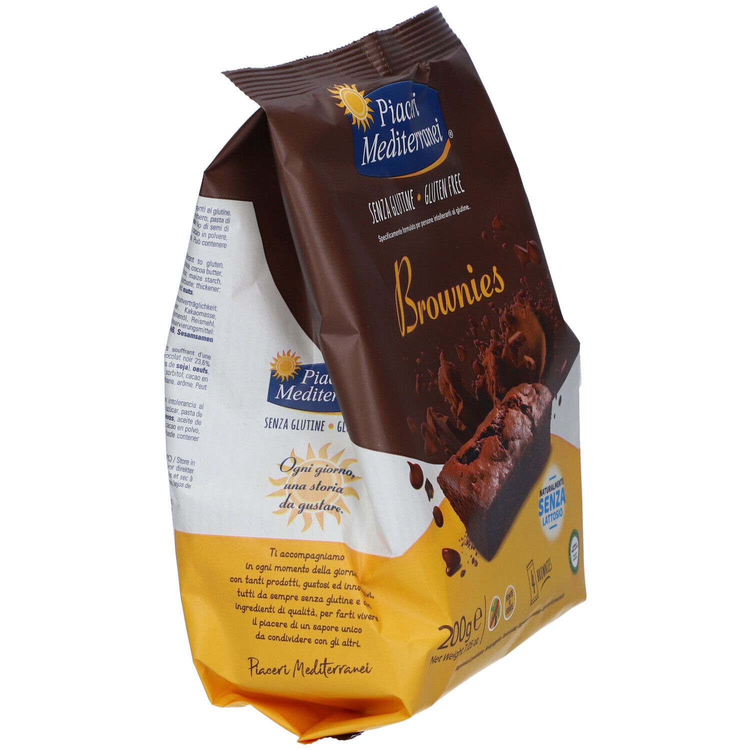 Retro di una miscela per brownies senza glutine Piaceri Mediterranei.