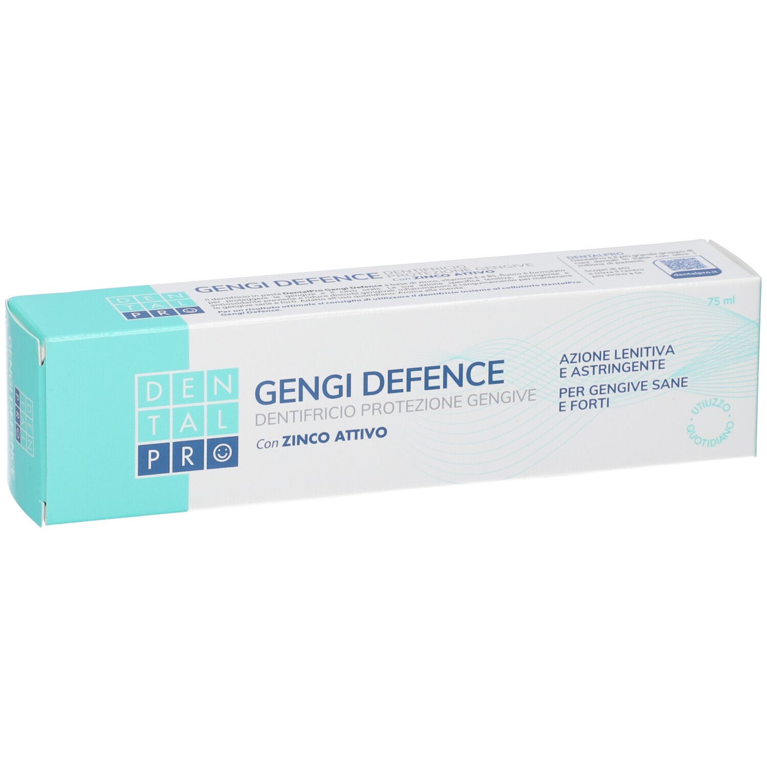 Confezione dentifricio "Gengi Defence" con scritta "Con Zinco Attivo".