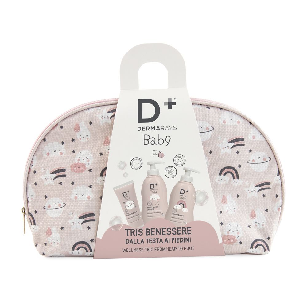 Dermarays Baby Pochette Kit Tris Benessere Doccia + Shampoo + Pasta Zinco