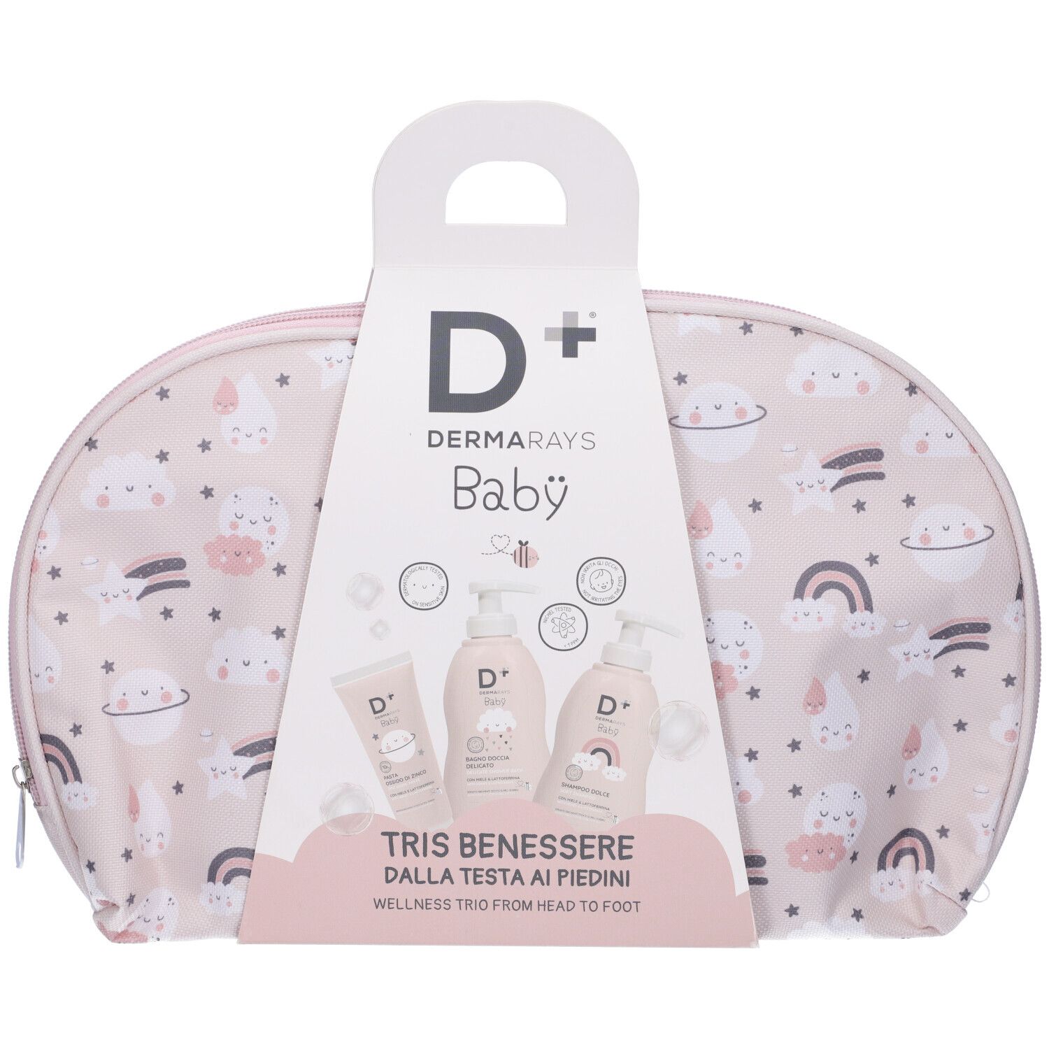 Dermarays Baby Pochette Kit Tris Benessere Doccia + Shampoo + Pasta Zinco