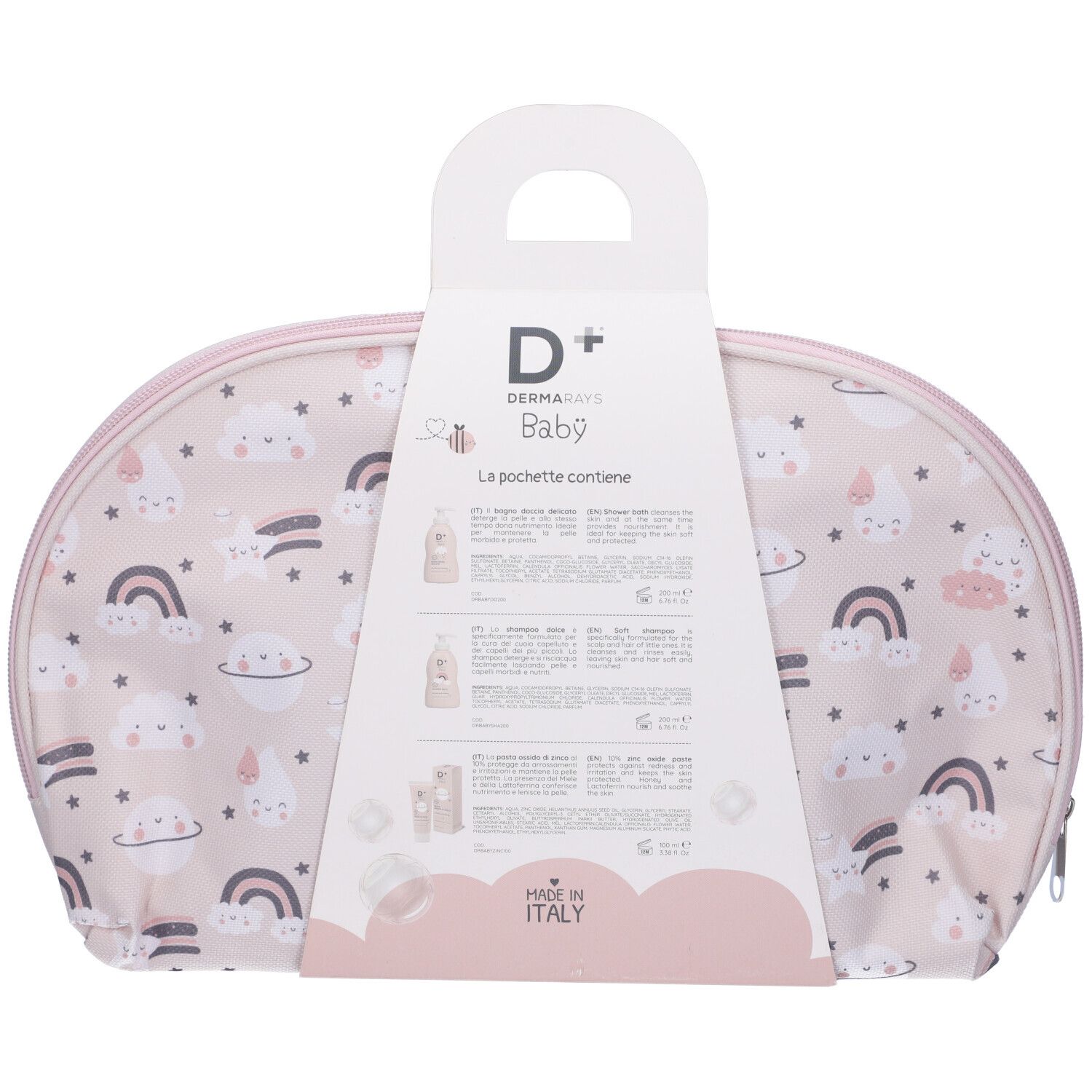 Dermarays Baby Pochette Kit Tris Benessere Doccia + Shampoo + Pasta Zinco