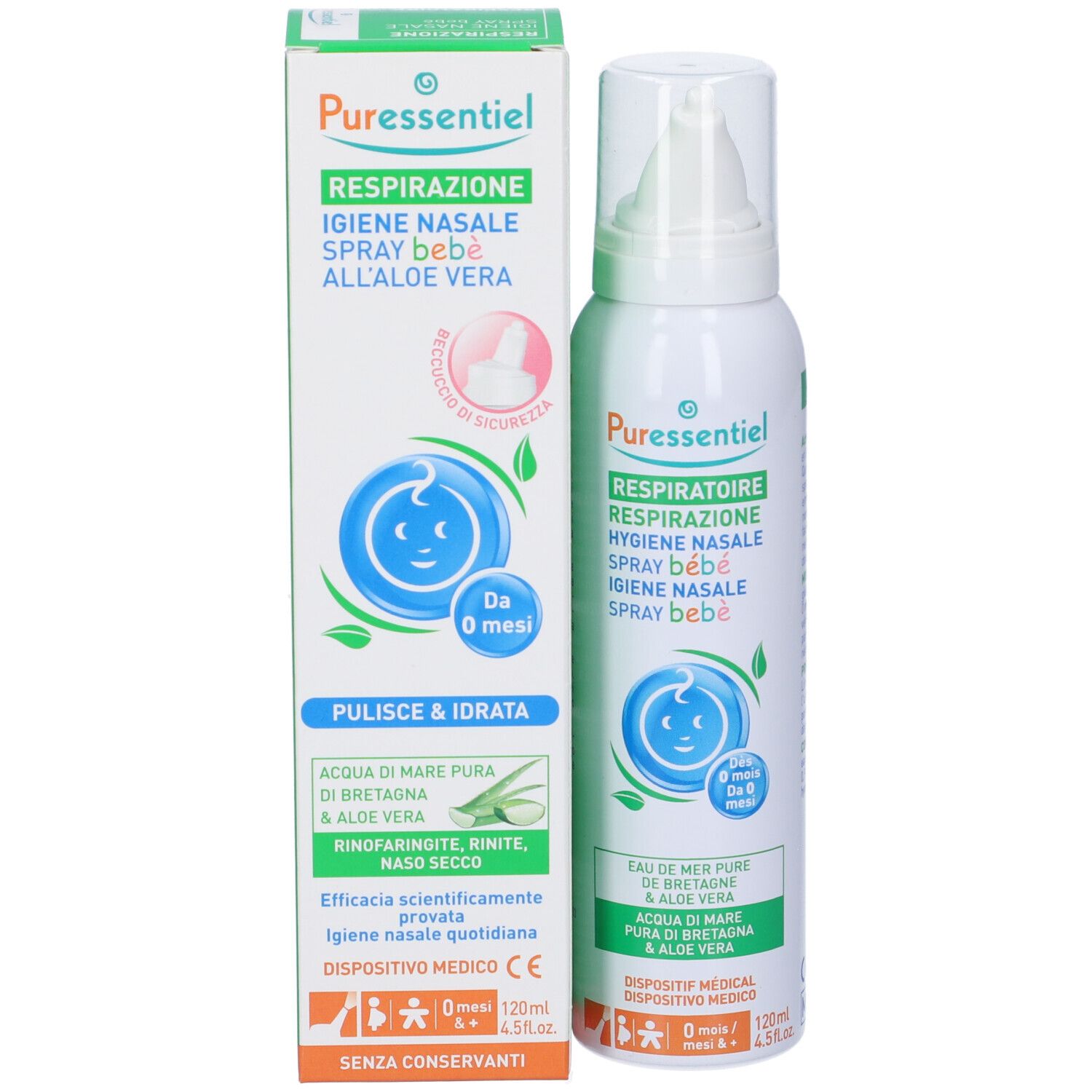 Puressentiel Spray Bebe' Aloe Vera Respirazione Igiene Nasale Puffi Bambini