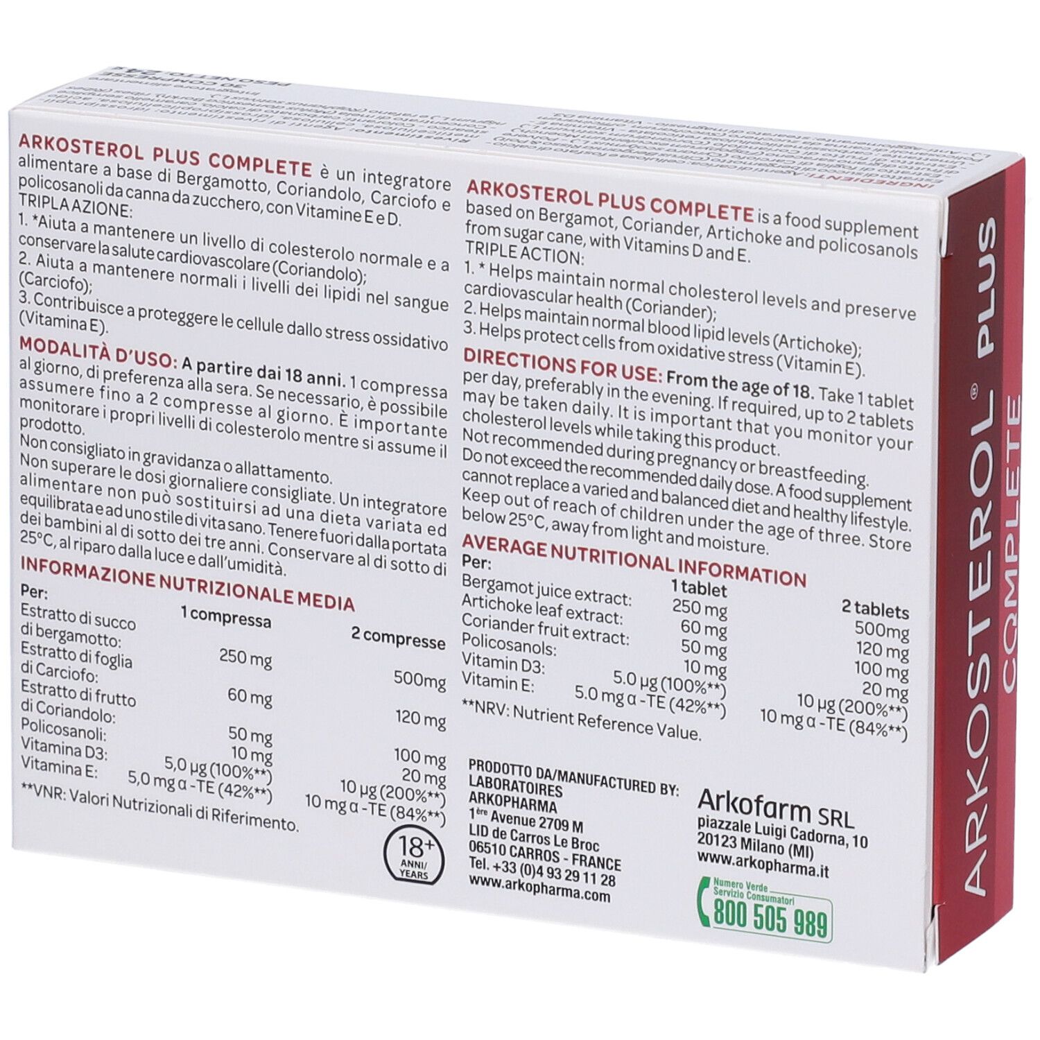 Arko Pharma Arkosterol Plus Complete Compresse