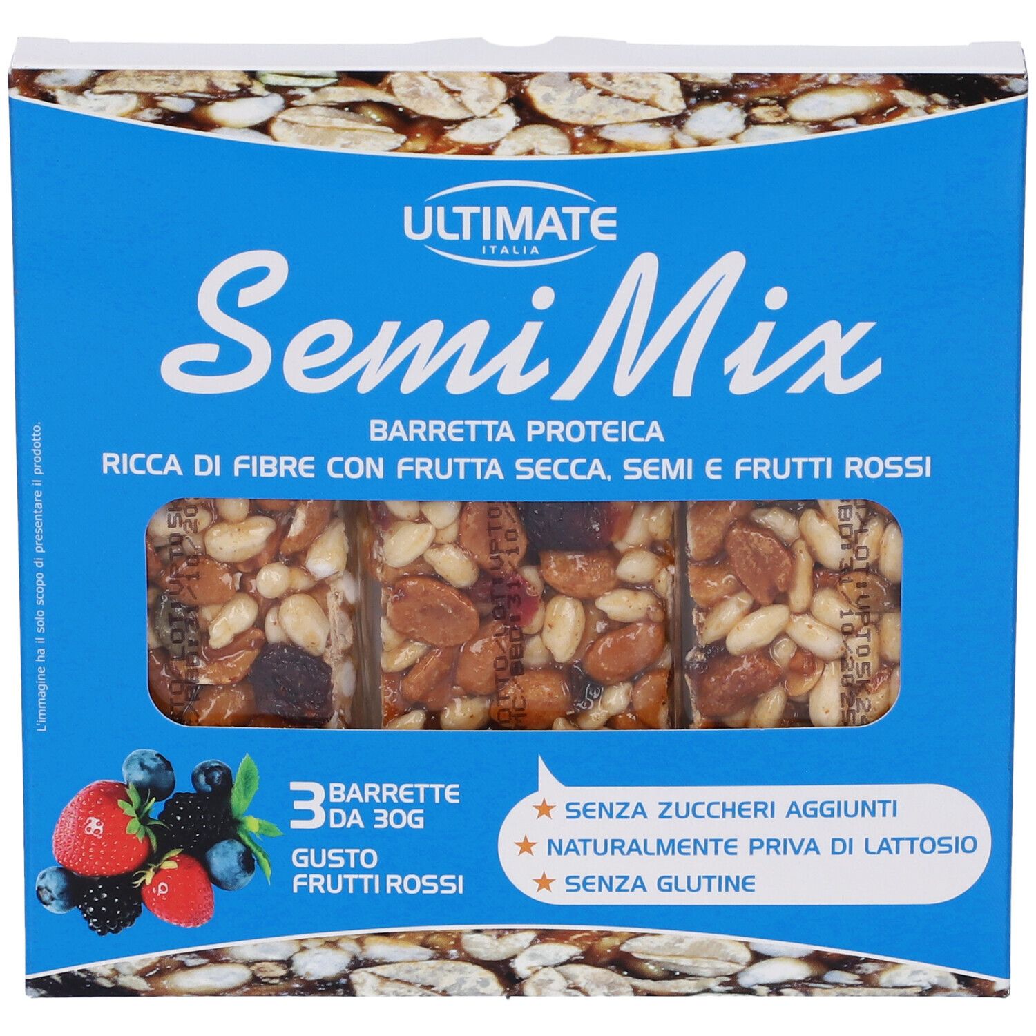 Ultimate Barretta Semimix Frutti Rossi 3 Pezzi Da 30 G