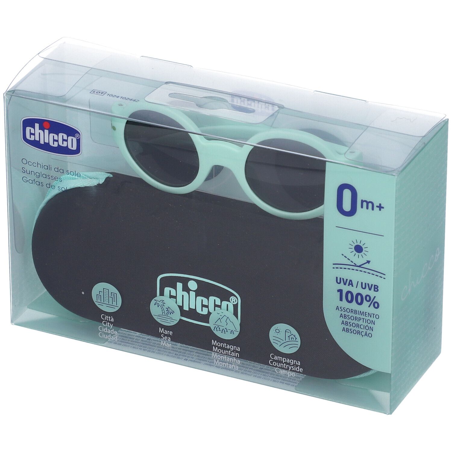 Chicco Occhiali da Sole 0+ Mesi Montatura Azzura Lenti Fumè