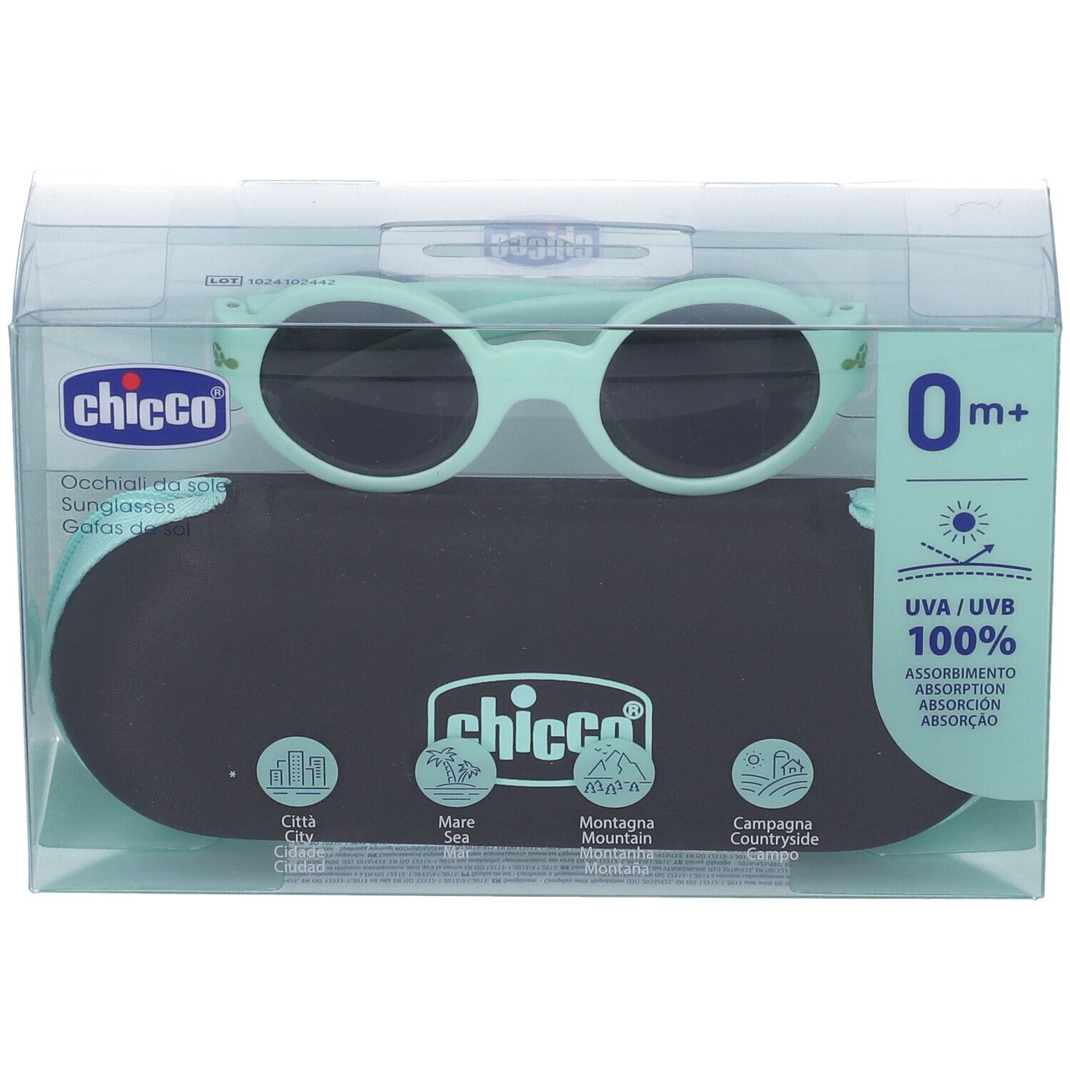 Chicco Occhiali da Sole 0+ Mesi Montatura Azzura Lenti Fumè