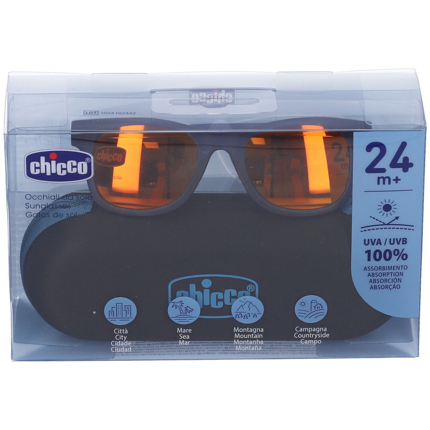 Chicco Occhiali da Sole 24+ Mesi Montatura Blu Lenti a Specchio