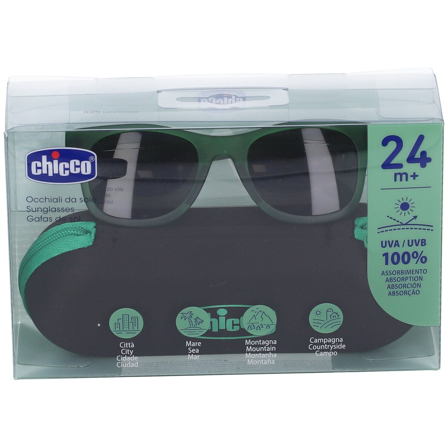 Chicco Occhiali da Sole 24+ Mesi Montatura Verde Lenti Fumè
