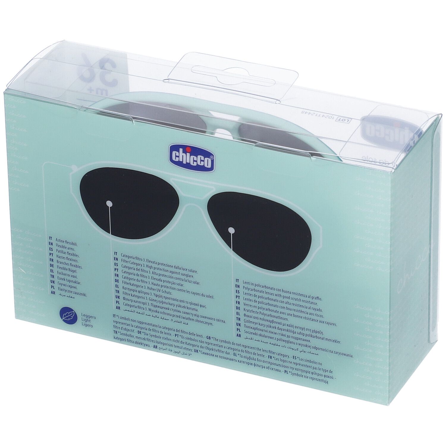 Chicco Occhiali da Sole 36+ Mesi Montatura Verde Lenti a Specchio