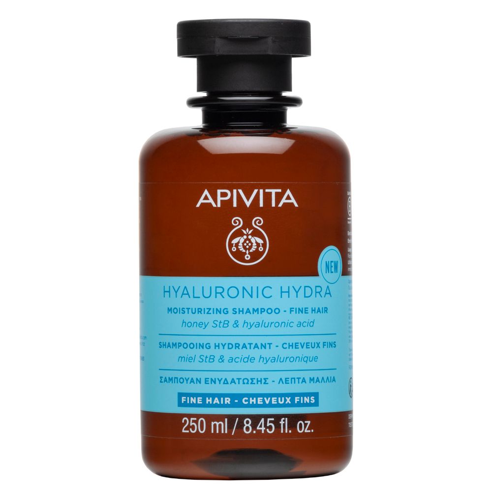 APIVITA Hyaluronic Hydra Shampoo Idratante per Capelli Fini 250ml con Miele StB e Acido Ialuronico