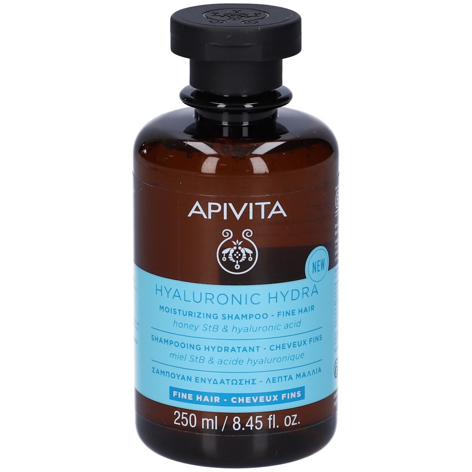 APIVITA Hyaluronic Hydra Shampoo Idratante per Capelli Fini 250ml con Miele StB e Acido Ialuronico