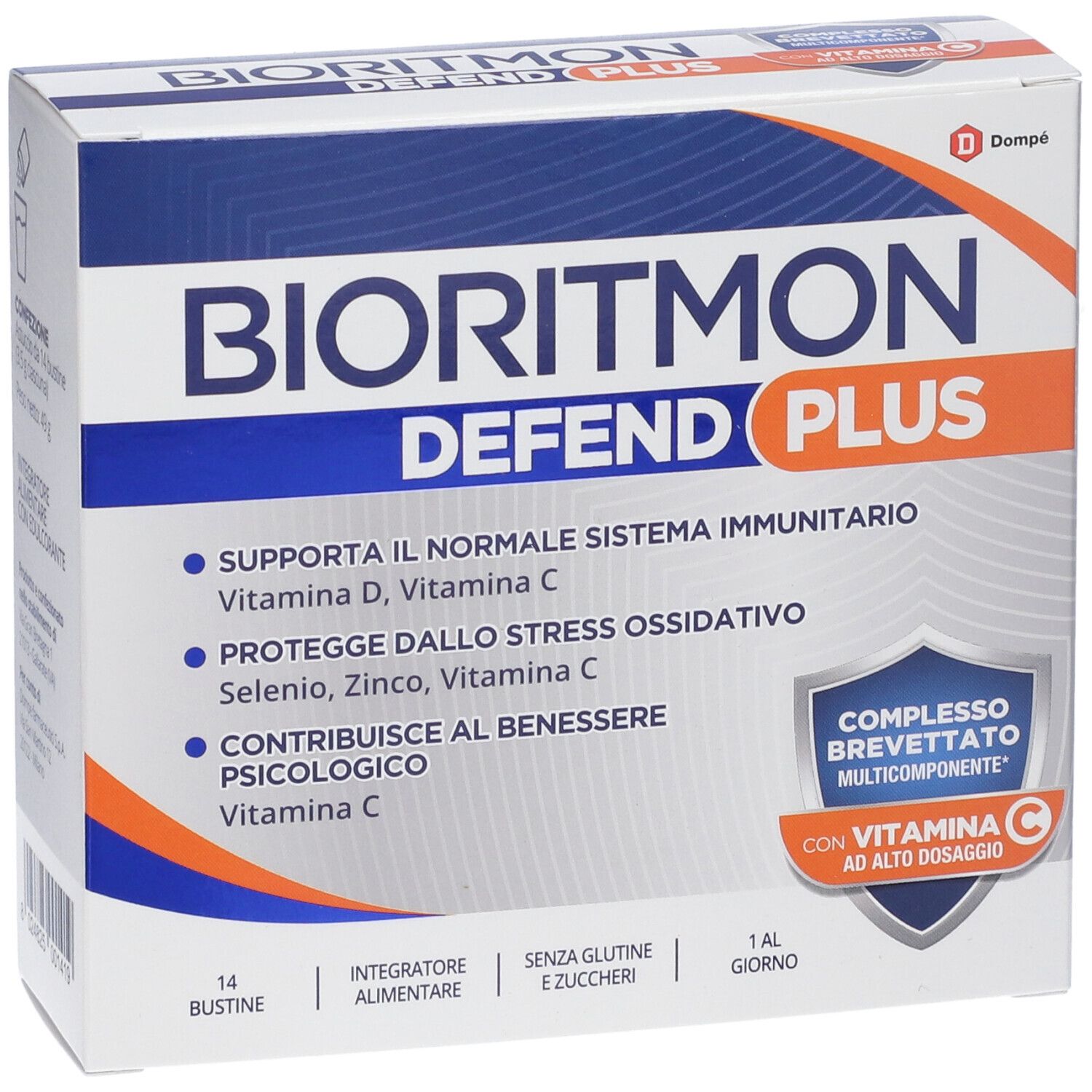 Fronte della confezione BIORITMON DEFEND PLUS. Mostra nome, logo e informazioni sul prodotto.
