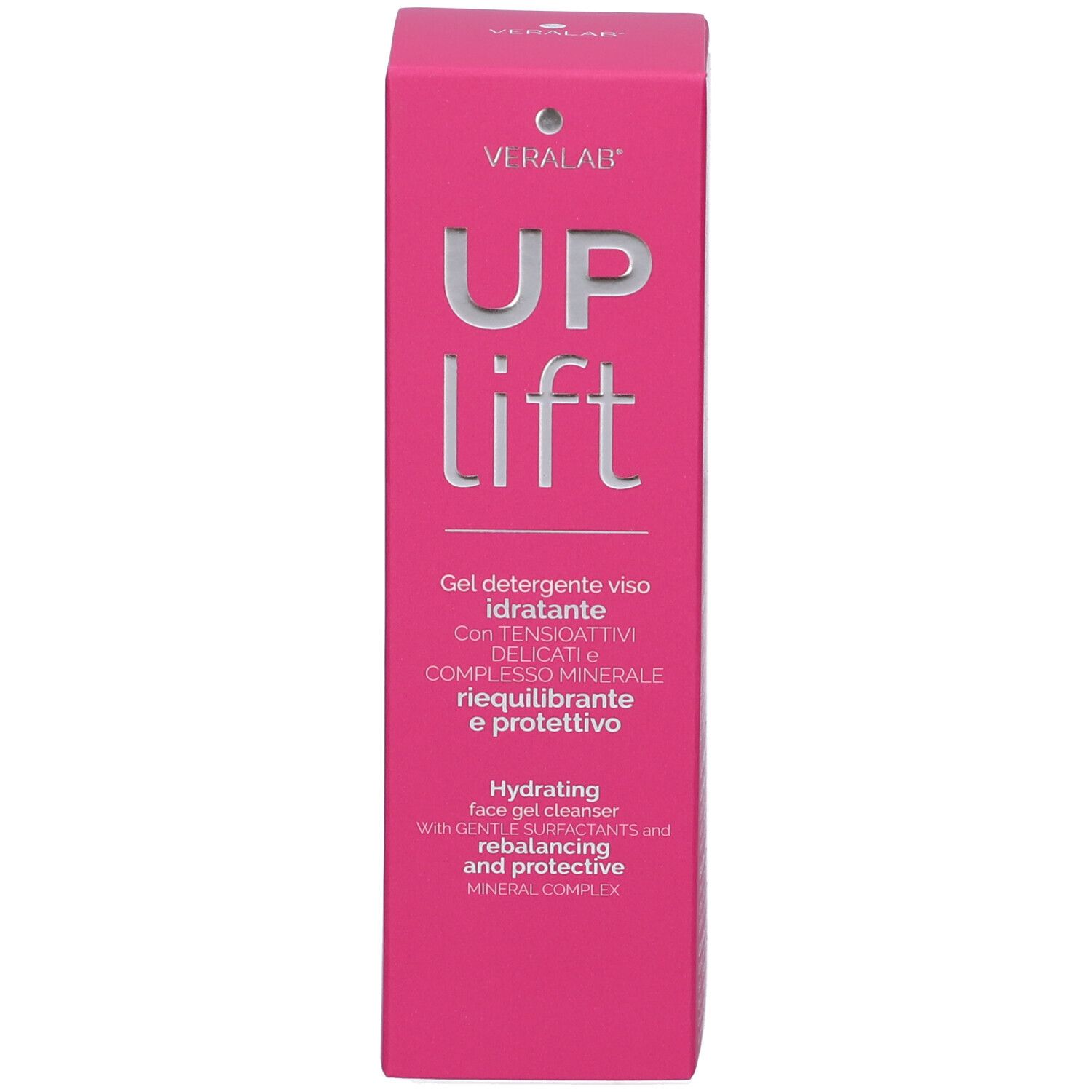 Confezione rosa. Nome prodotto: UP lift. Testo: Gel detergente viso idratante.
