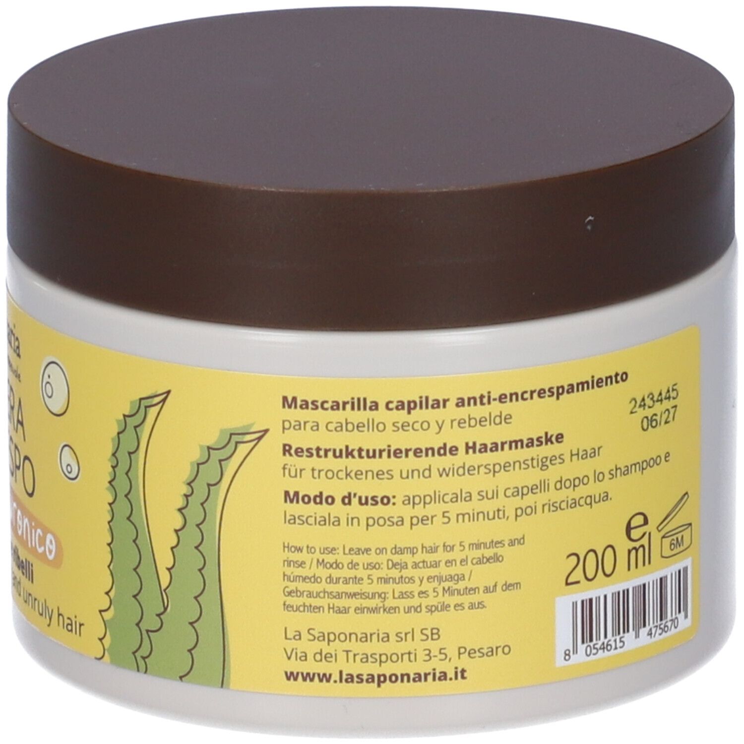 Maschera capelli anti-crespo