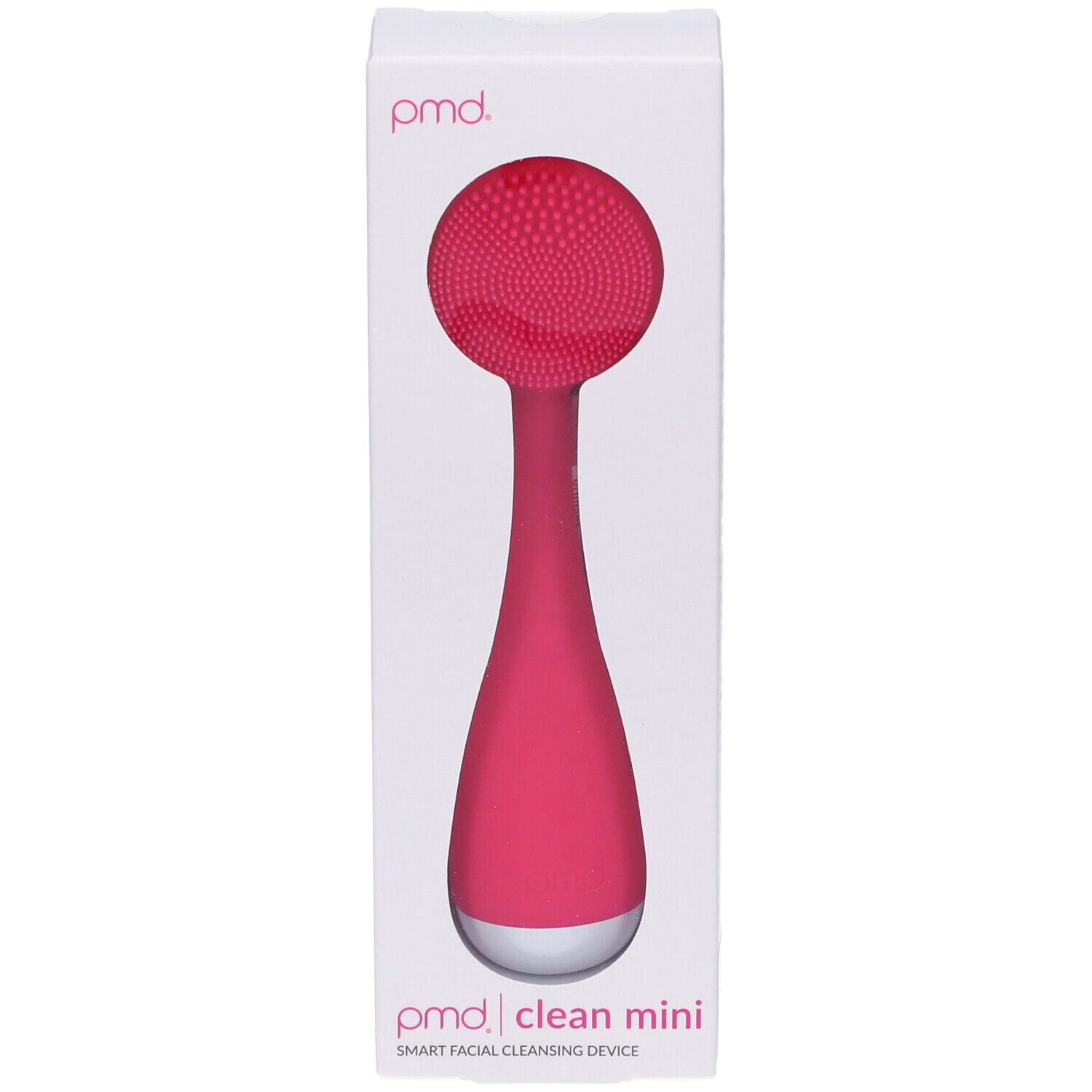Prodotto in confezione bianca. Detergente viso rosa visibile. Testo: PMD Clean Mini.