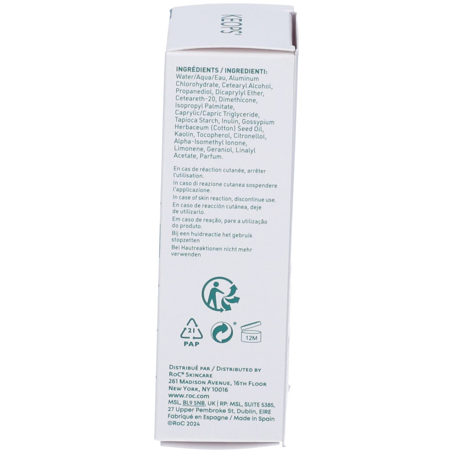 Roc Keops Crema Deodorante Antitraspirante