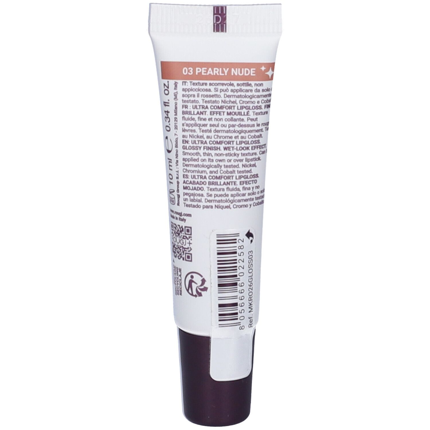 Rougj Rossetto Ultra Comfort Lipgloss Colore 03 Pearly Nude - Risparmia il 10% con il codice: rougj1026