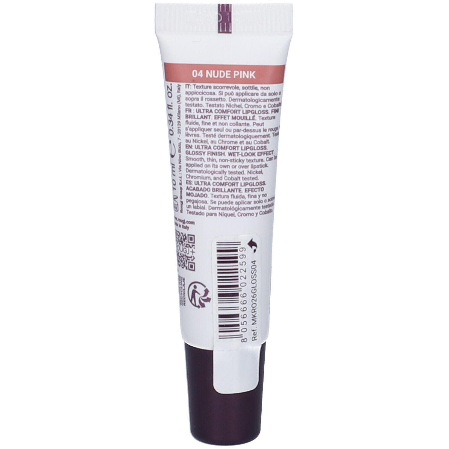 Rougj Rossetto Ultra Comfort Lipgloss Colore 04 Nude Pink - Risparmia il 10% con il codice: rougj1026