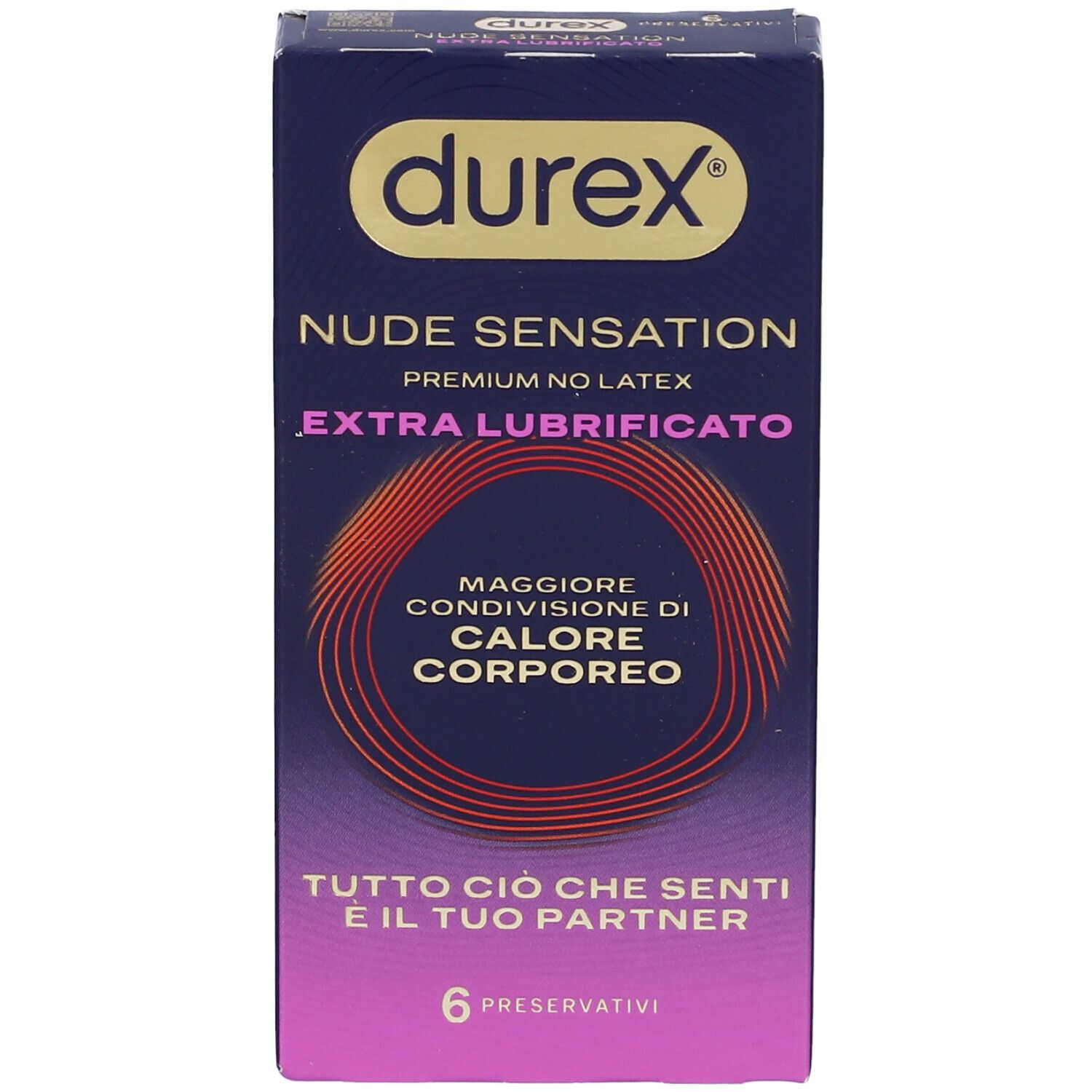 Durex Nude Sensation preservativi, confezione da 6. Premium No Latex, Extra Lubrificato.