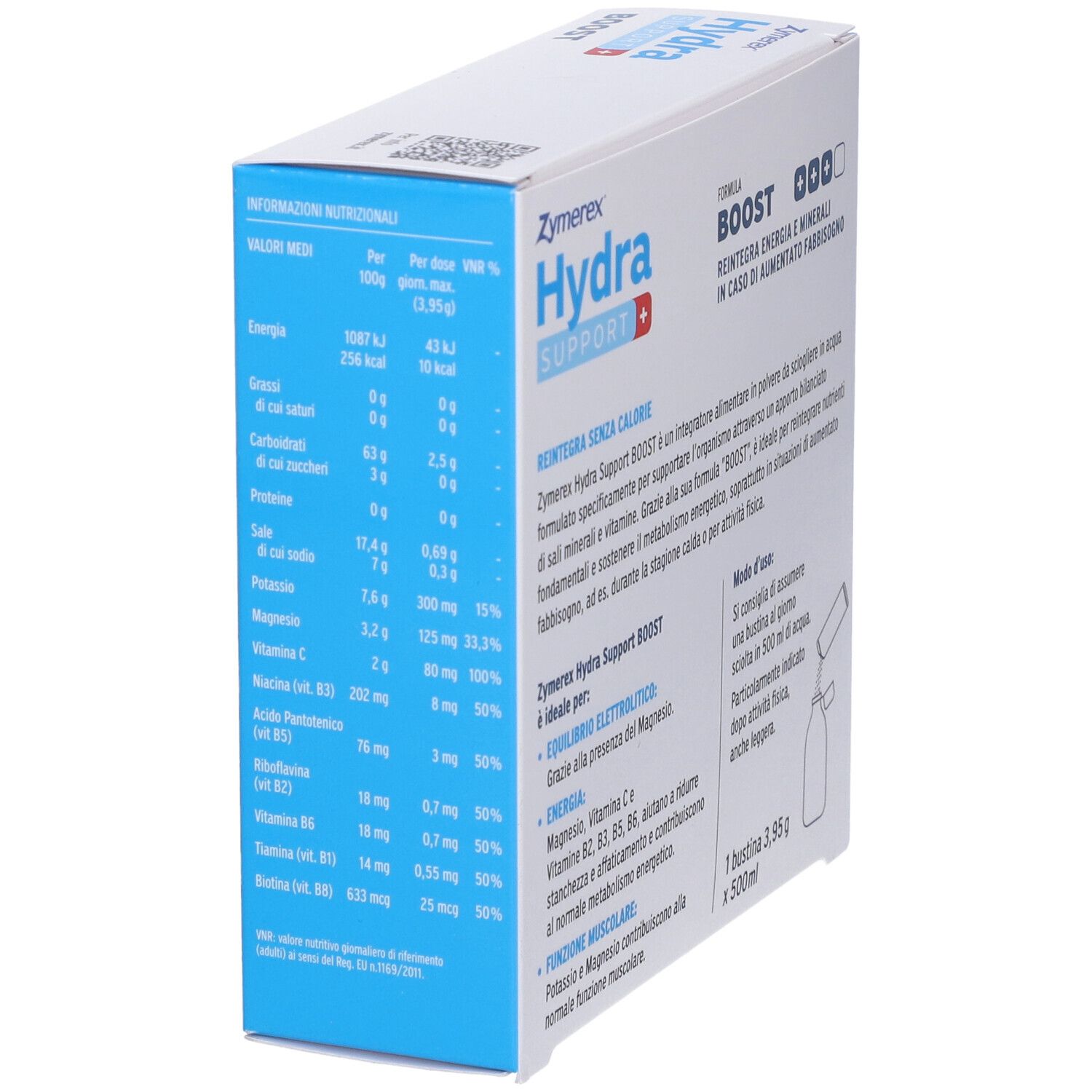 Zymerex Hydrasupport+ Boost Bustine: Valori nutrizionali e ingredienti, 14 bustine.