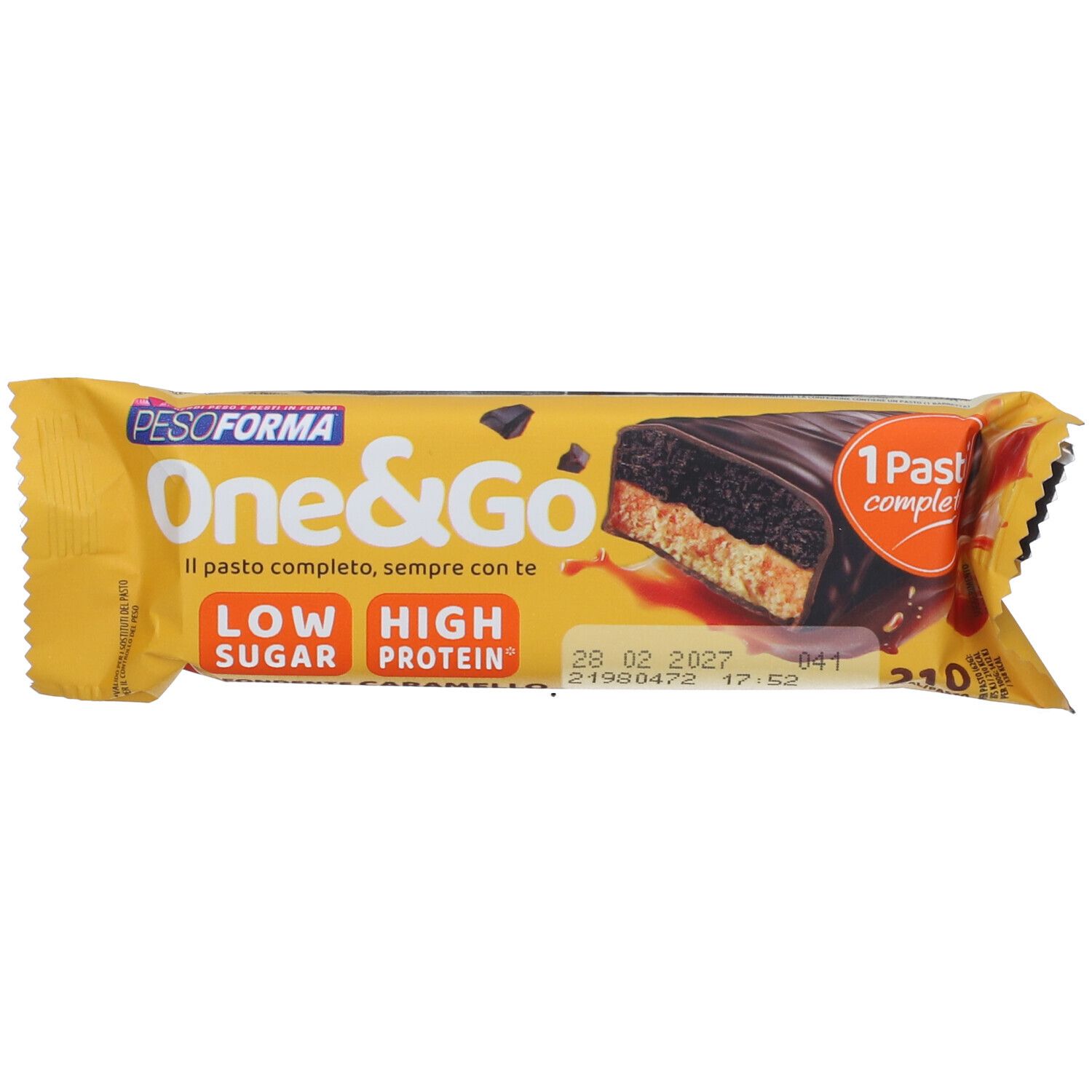 Pesoforma One & Go Pasto Barretta Fondente Caramello