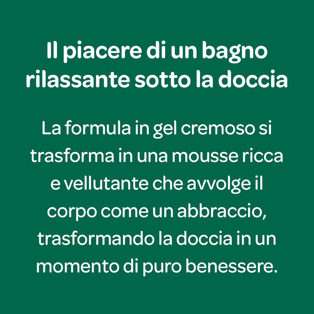 Testo su sfondo verde: descrizione del prodotto, formula, utilizzo, vantaggi.
