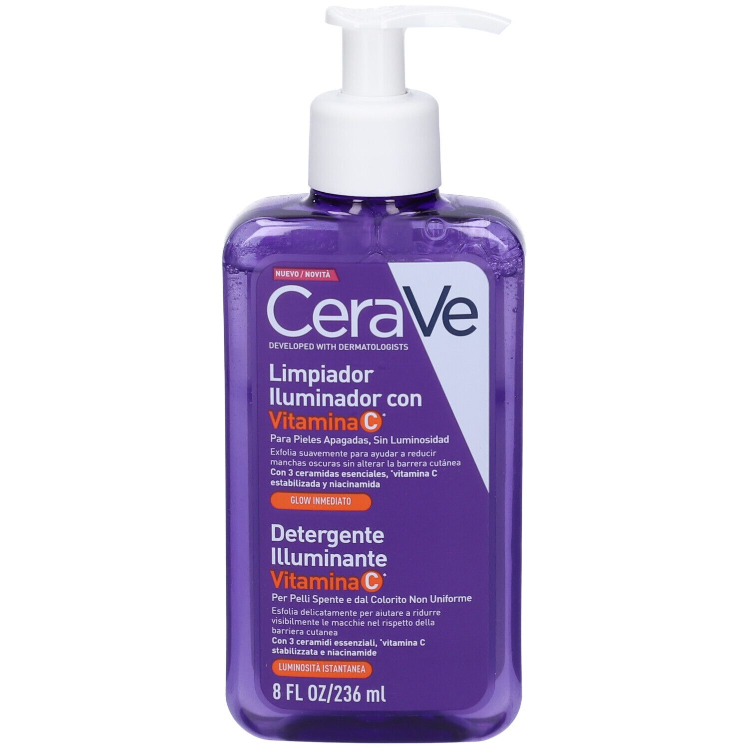 Cerave Detergente Viso Illuminante + LRP MINI PURE VIT C12 SERUM 10ML GRATIS