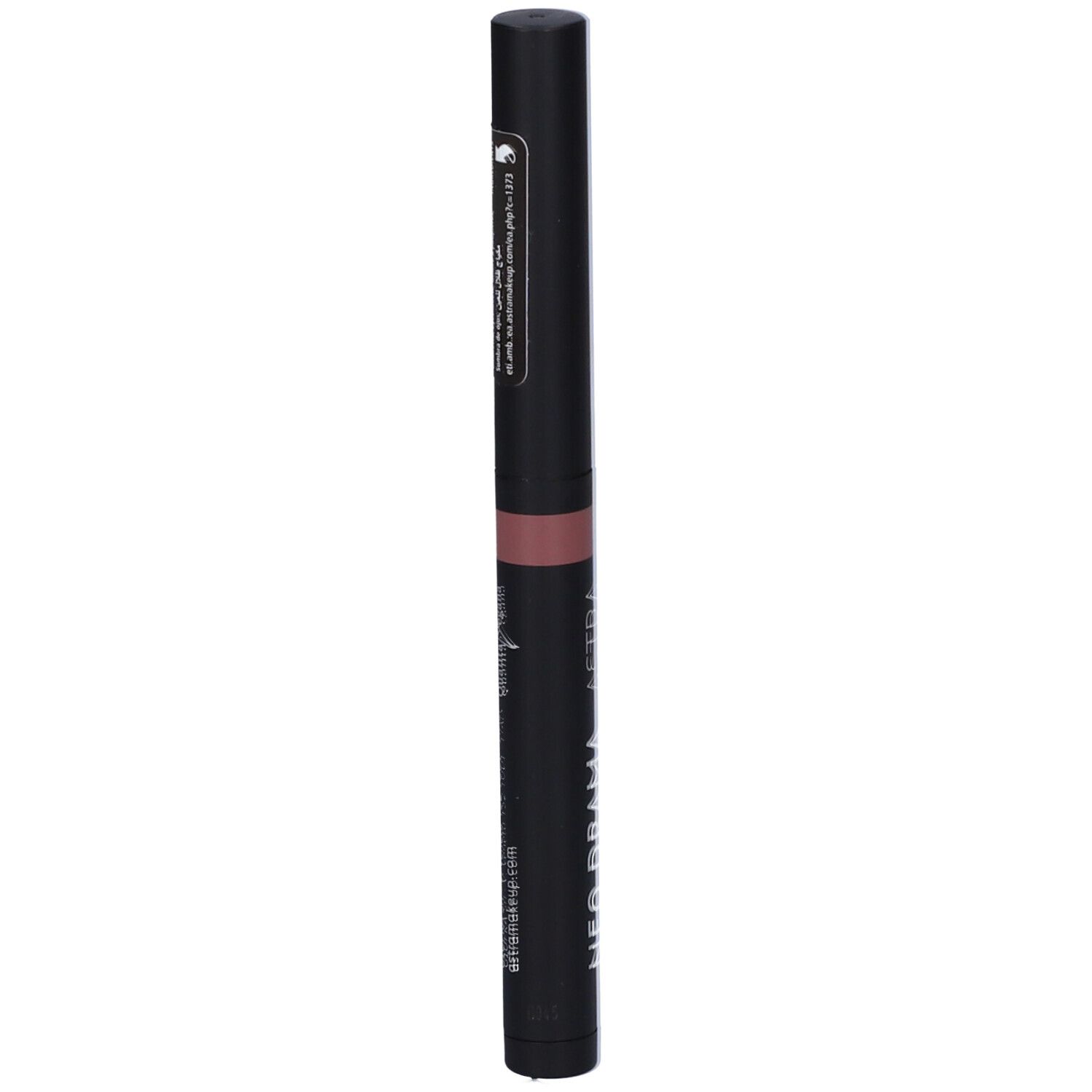Stick ombretto nero. ASTRA MAKE-UP, NEO DRAMA, EYESHADOW STICK. Forma cilindrica. Tappo nero. Testo sul prodotto.