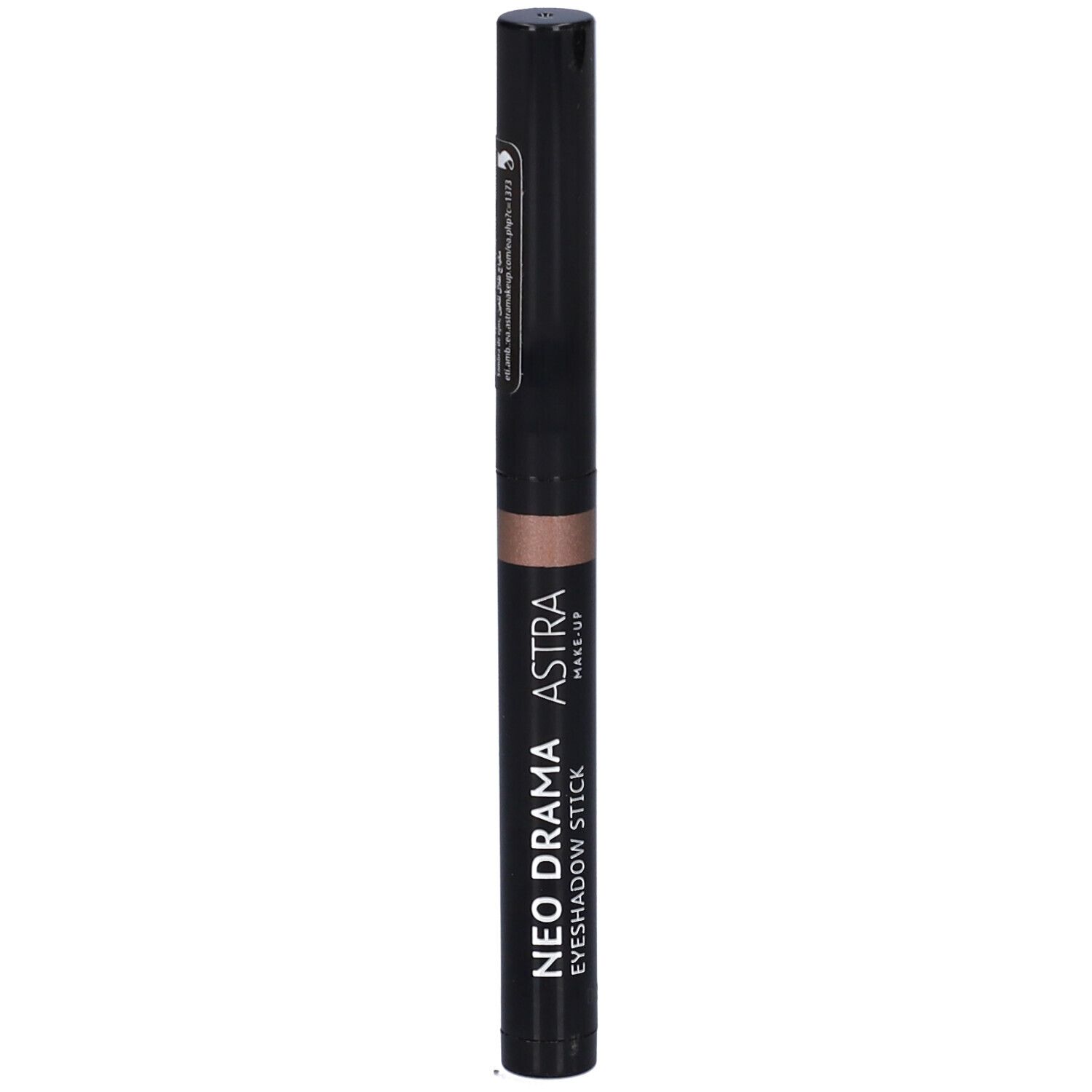 Ombretto Stick nero. Nome del prodotto e marchio visibili. Tonalità beige dorato.