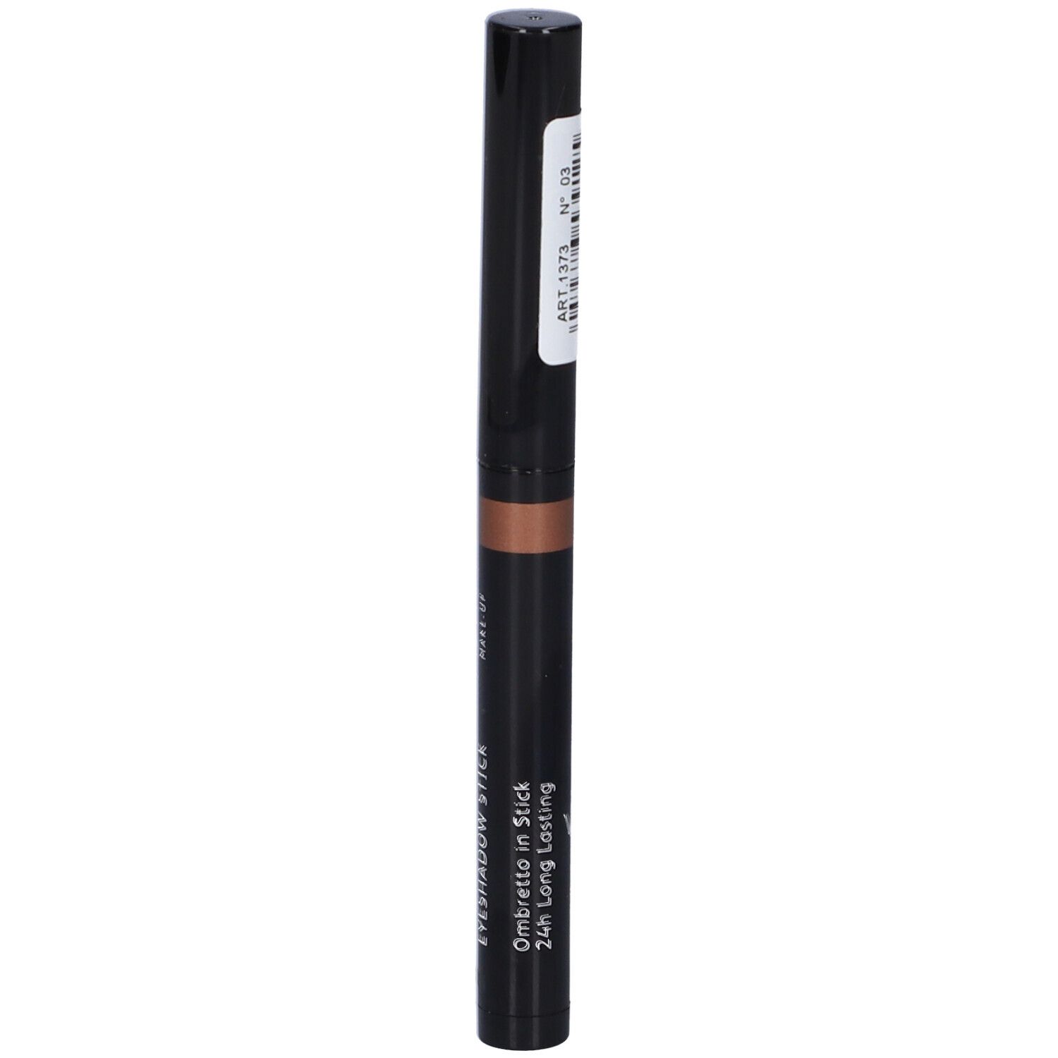 Matita ombretto marrone con cappuccio nero. Marca: Astra Make-Up. Nome prodotto: Neo Drama Eyeshadow Stick. Stampe.