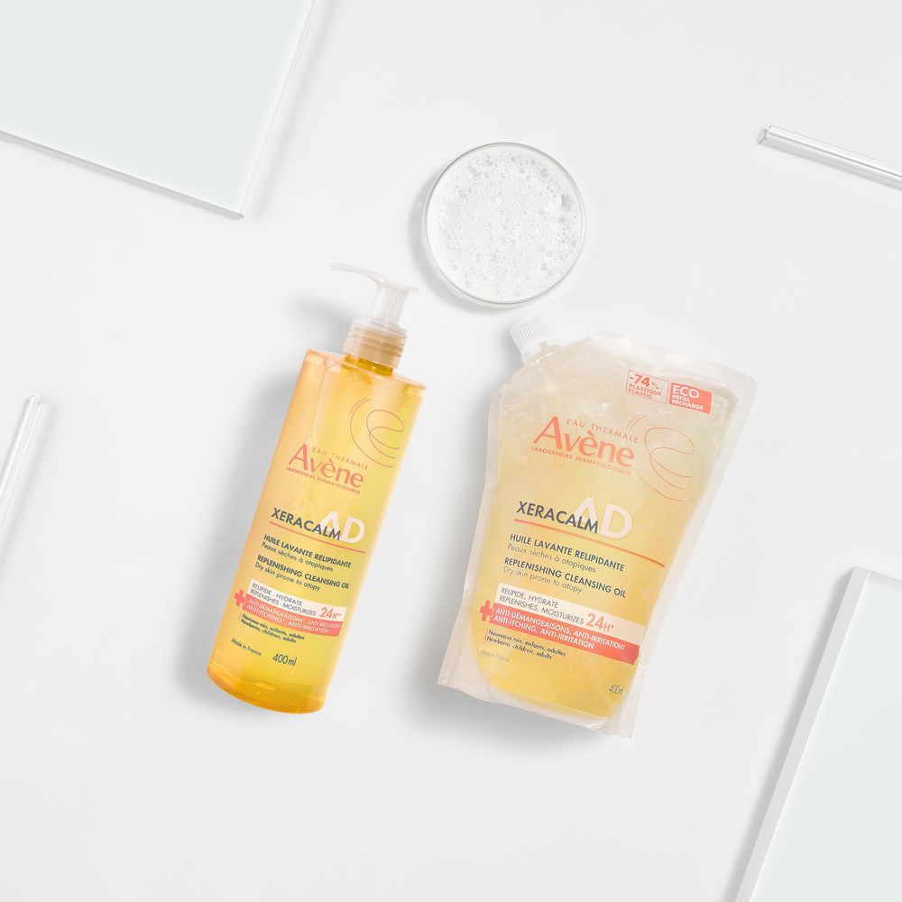 Avène XERACALM AD Olio Detergente 1L e ricarica. Per pelli secche, a tendenza atopica.
