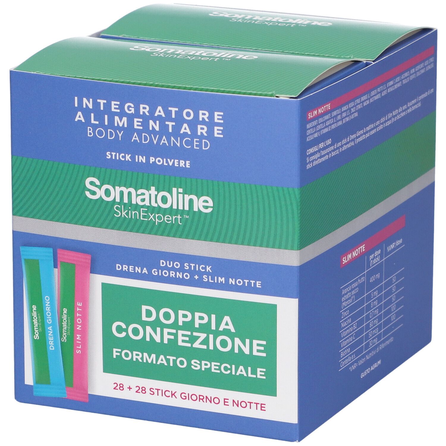 Somatoline SkinExpert Bi-pack Integratore Alimentare Body Advanced + SOMATOLINE INTEGRATORE SNELDREN 14 GIORNI GRATIS