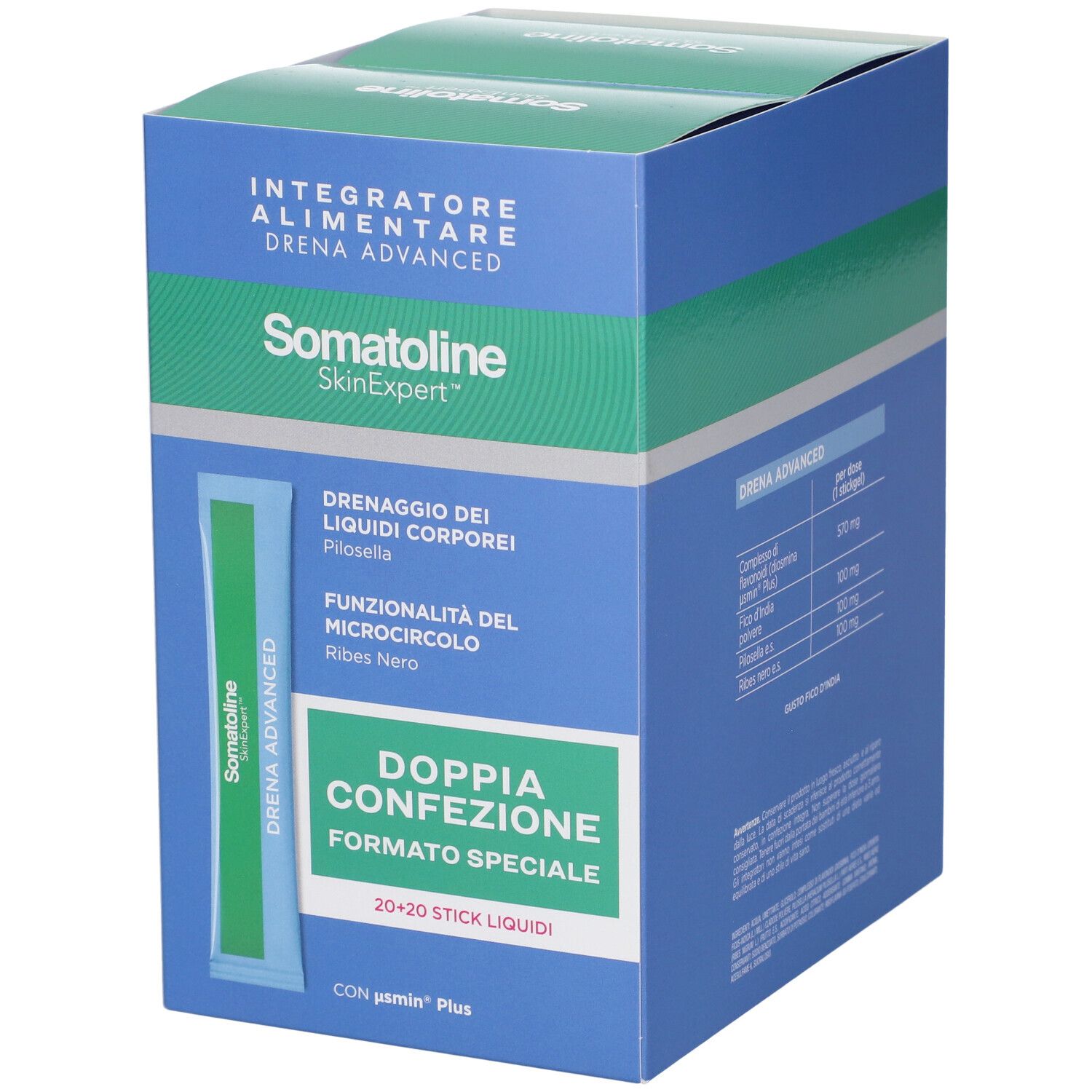 Somatoline Skin Expert Drena Advanced confezione doppia da 40 stick.