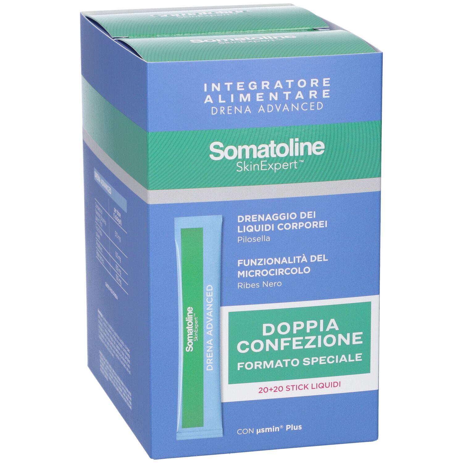 Somatoline Skin Expert Drena Advanced confezione doppia da 40 stick.