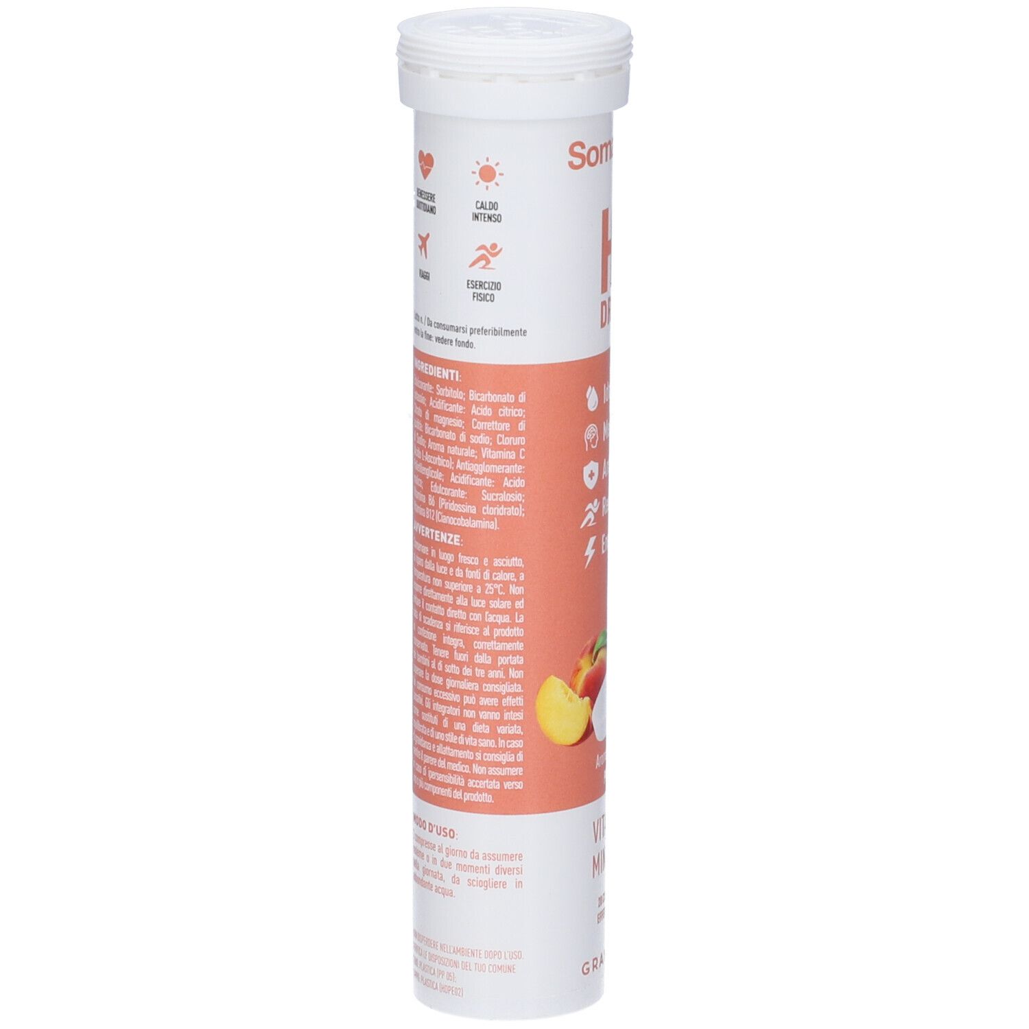 Retro del tubo Somatoline HY DROP con elenco ingredienti e modalità d'uso.