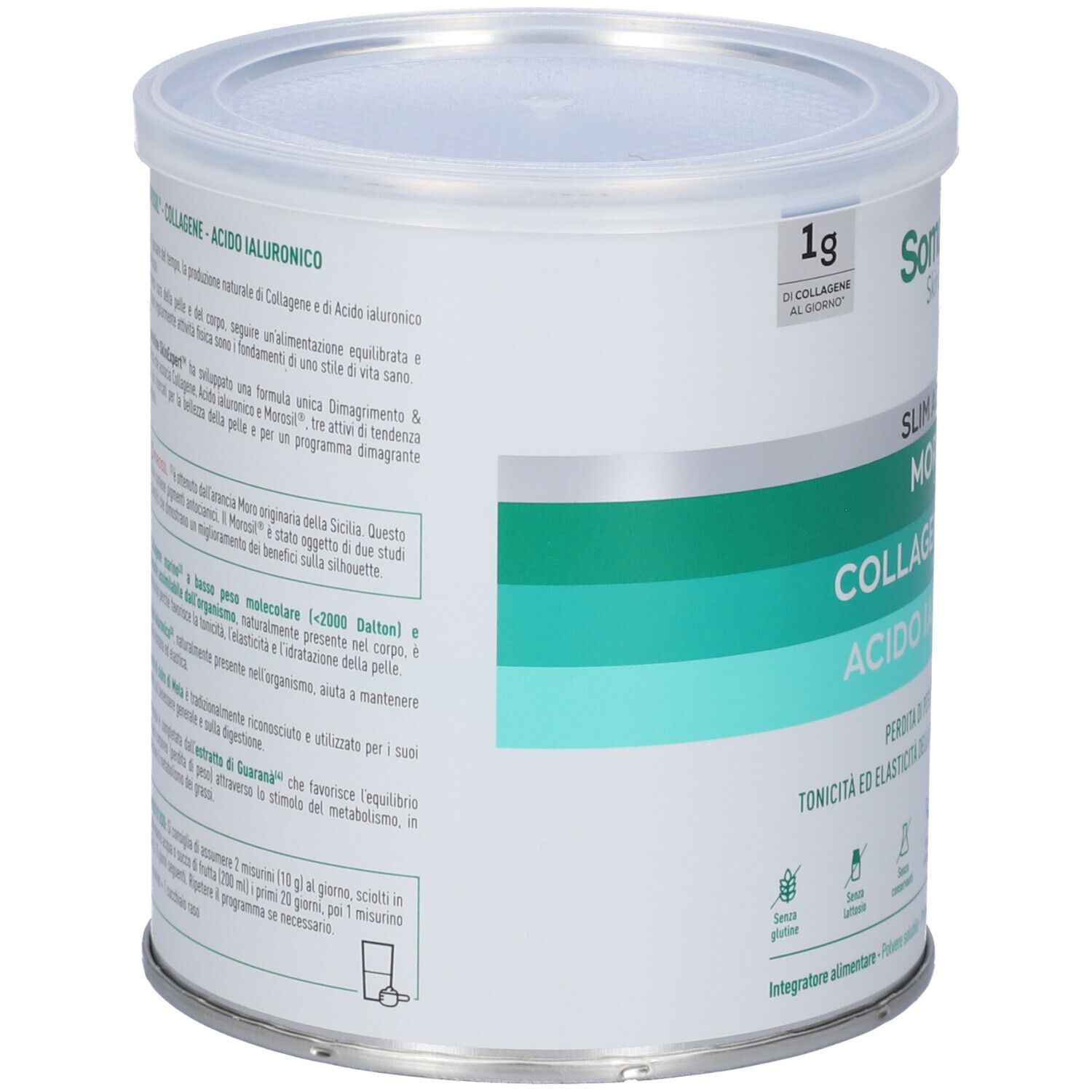 Retro del barattolo Somatoline SkinExpert Slim Advanced con informazioni sul prodotto.