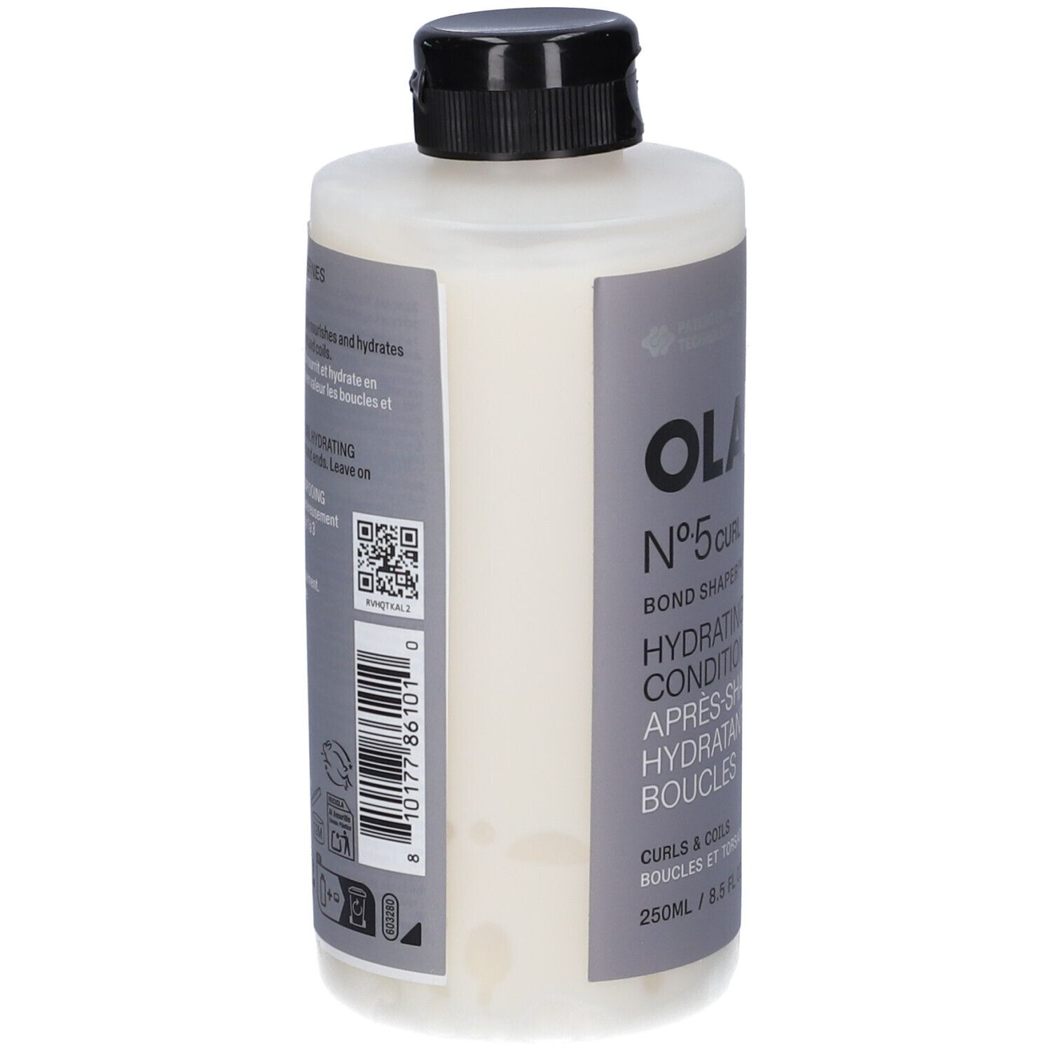 OlaPlex No. 5 Bond Conditioner, flacone da 250ml con tappo nero. Per capelli ricci.