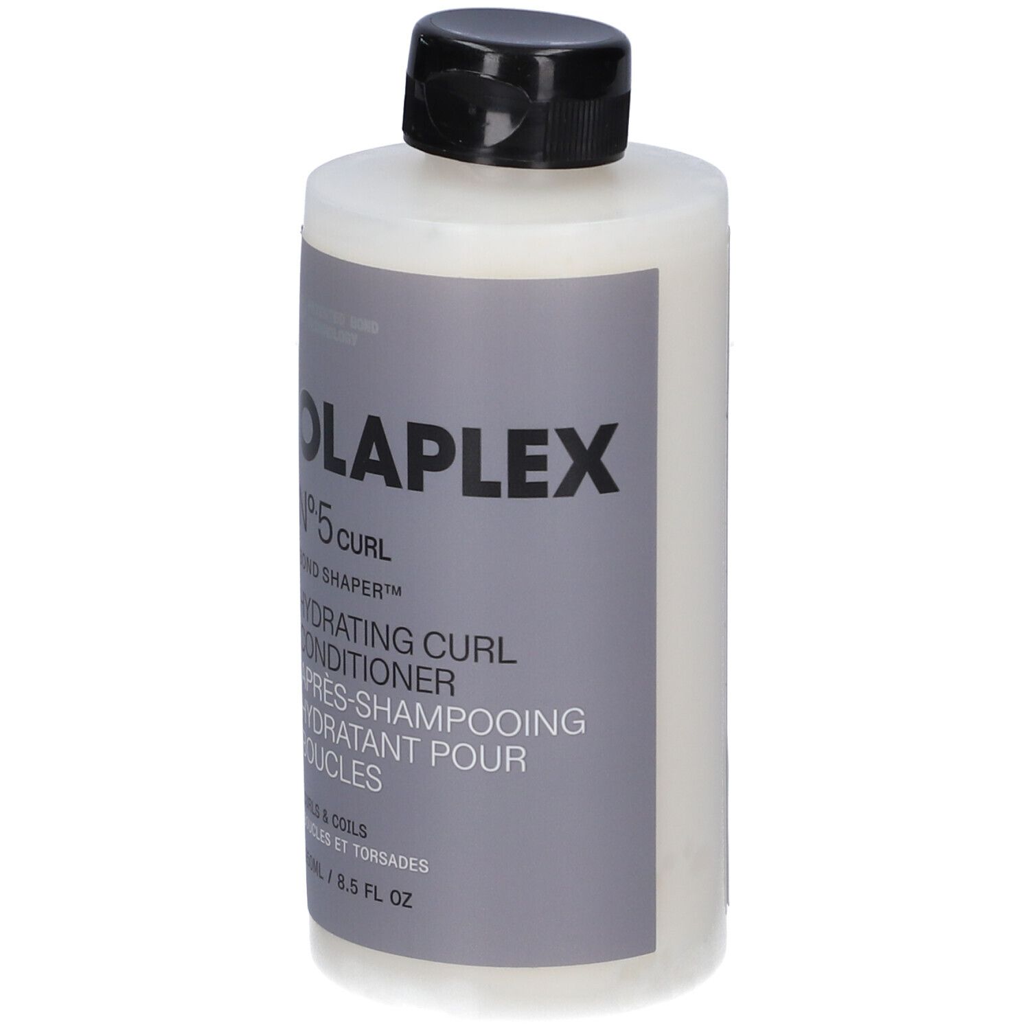 Olaplex No. 5 Curl Hydrating Curl Conditioner in flacone bianco con tappo nero. 8.5 FL OZ.